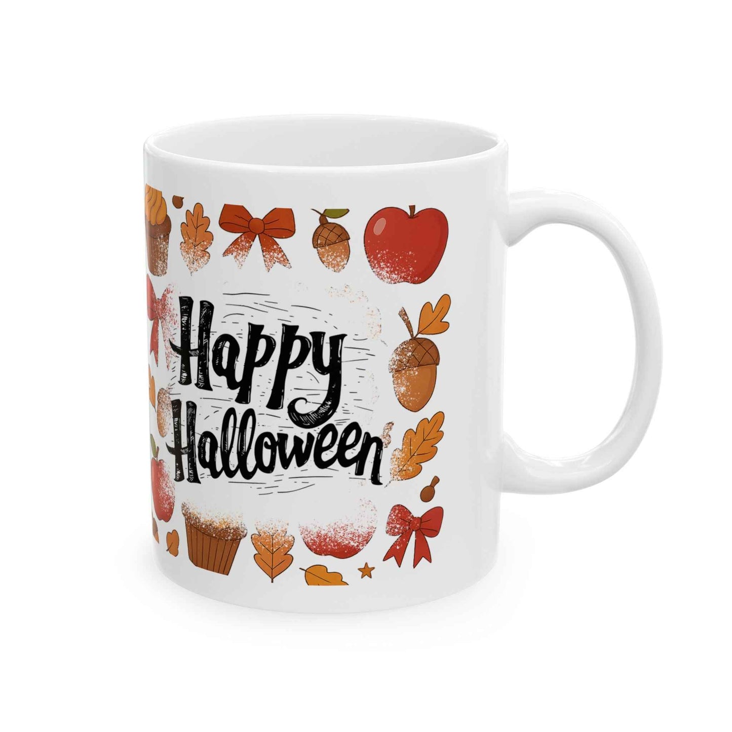 Happy Halloween Ceramic Mug - Perfect Fall Decor Coffee Cup for Pumpkin Spice Lovers (11oz & 15oz)
