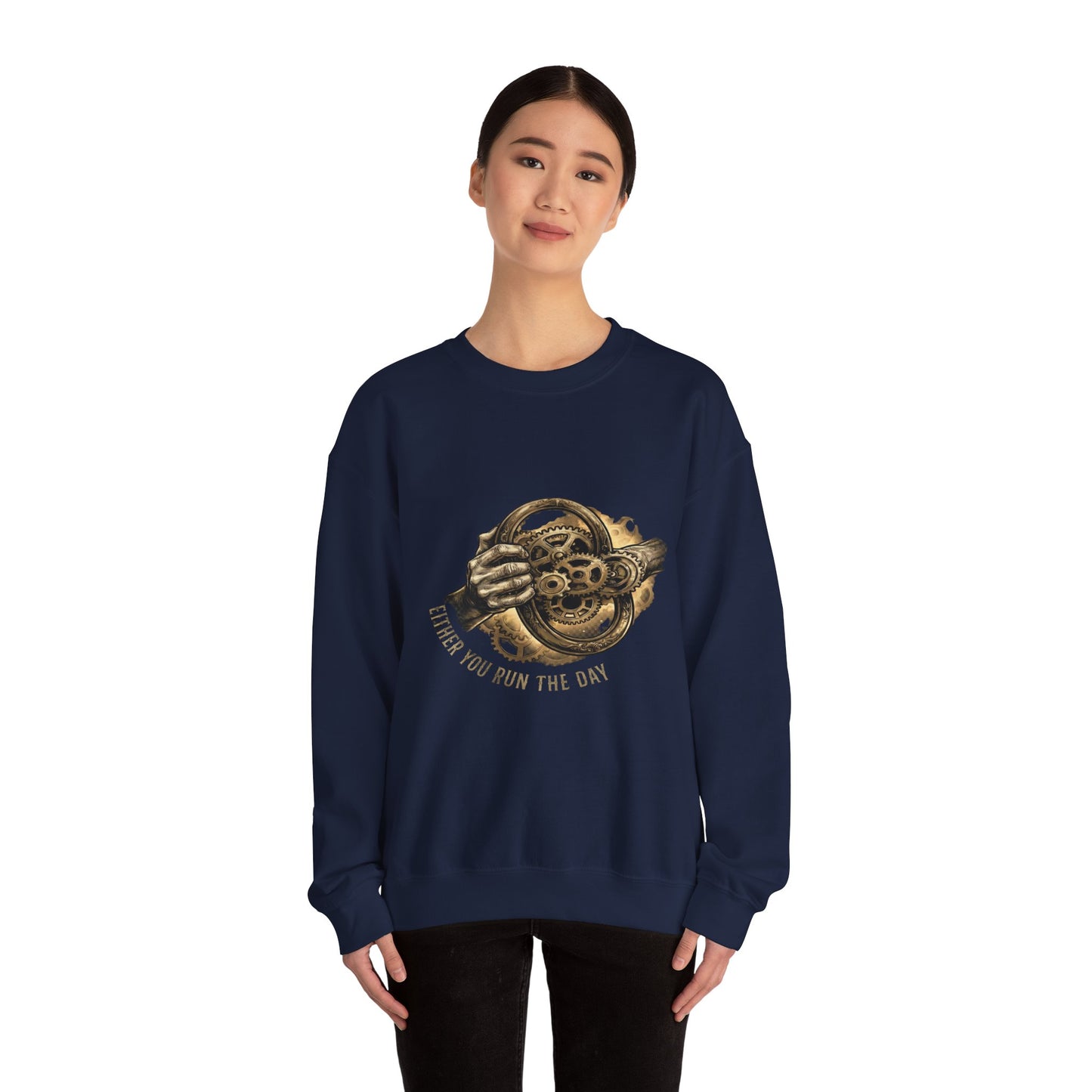 Steering Wheel Vintage Mechanical Crewneck Sweatshirt — Never You Run The Day