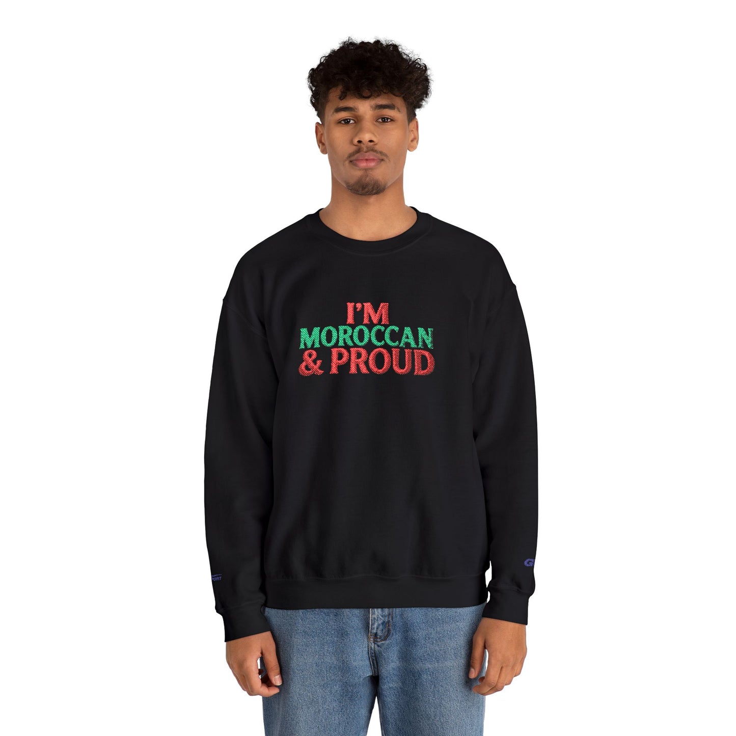 Moroccan & Proud Crewneck Sweatshirt — Patriotic Morocco Pride Pullover - Ghita Shop
