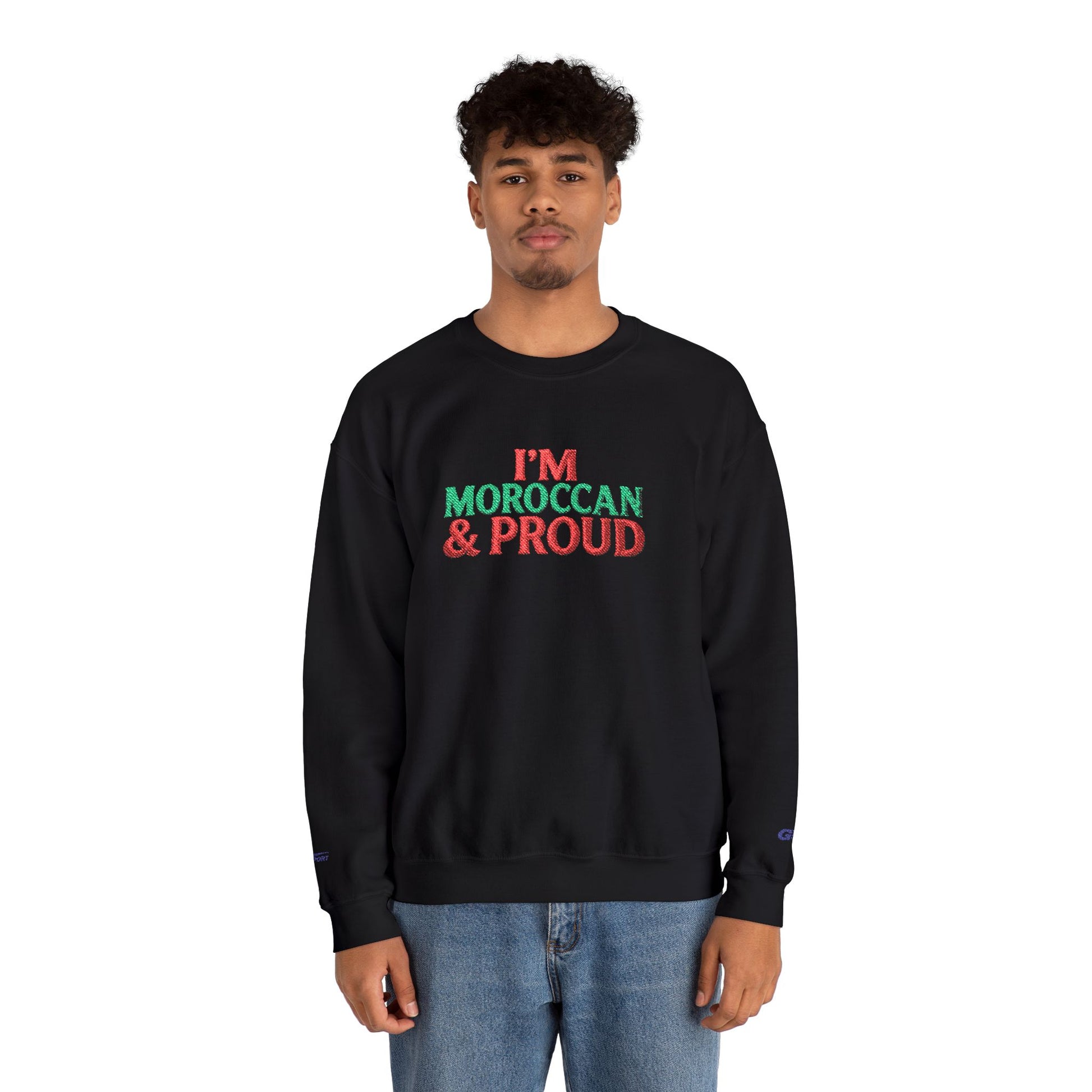 Moroccan & Proud Crewneck Sweatshirt — Patriotic Morocco Pride Pullover - Ghita Shop