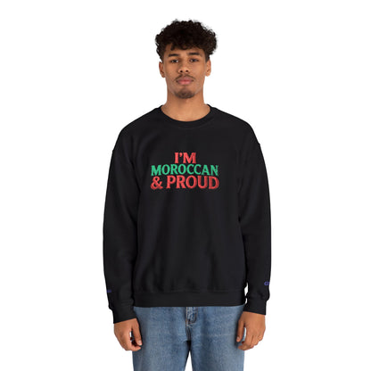 Moroccan & Proud Crewneck Sweatshirt — Patriotic Morocco Pride Pullover - Ghita Shop