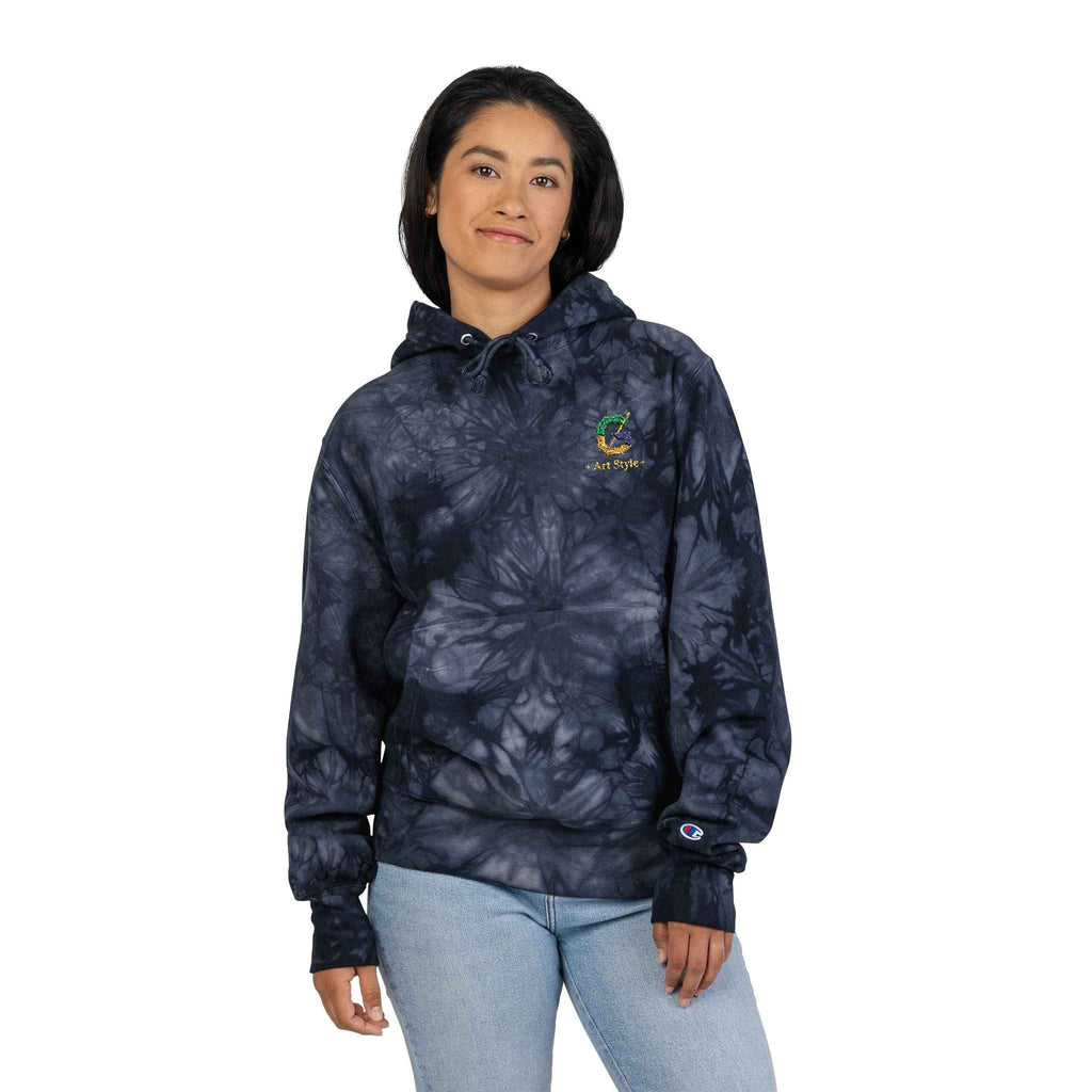 Champion Tie-Dye Hoodie with Embroidery - Authentic Ghita Brand