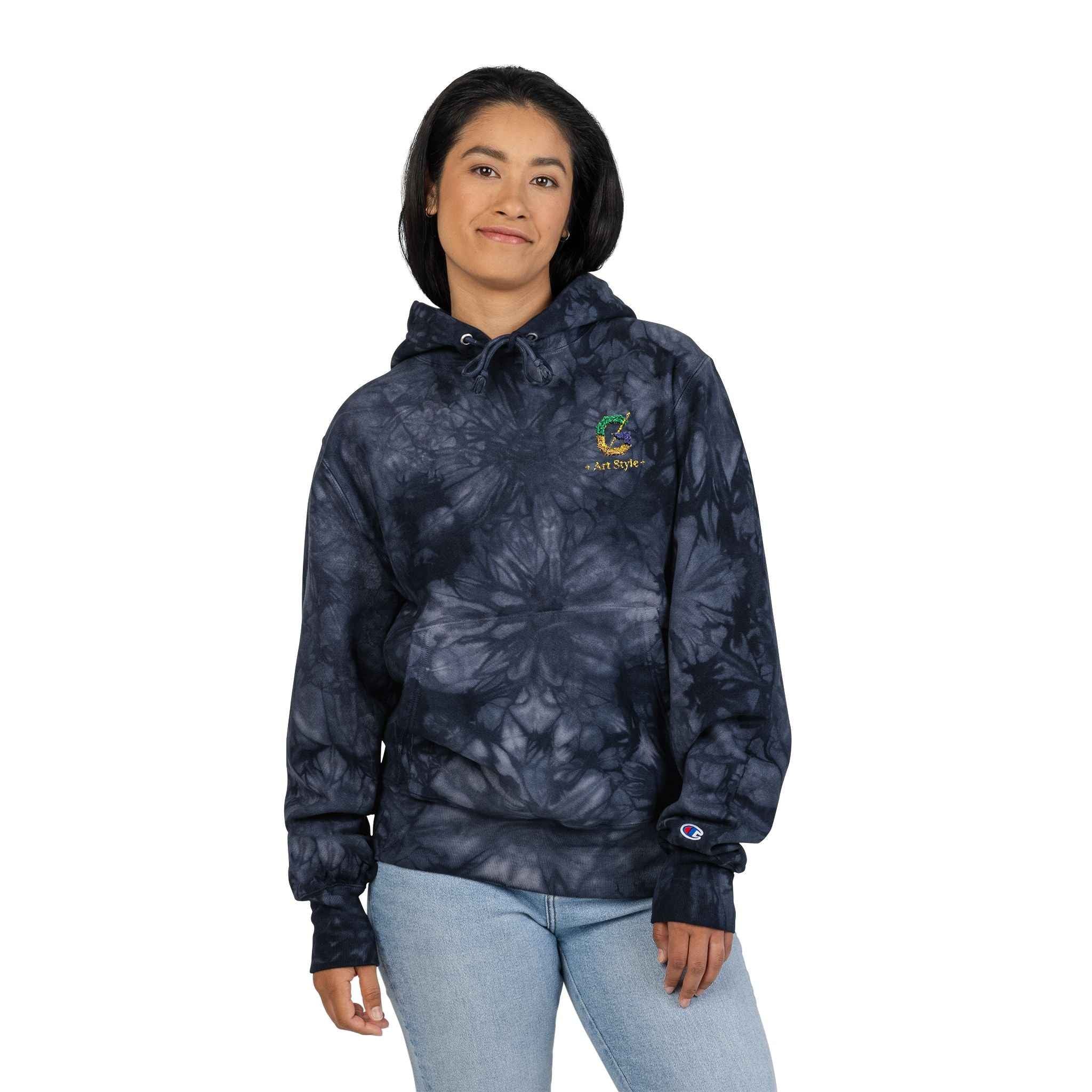 Champion Tie-Dye Hoodie with Embroidery - Authentic Ghita Brand