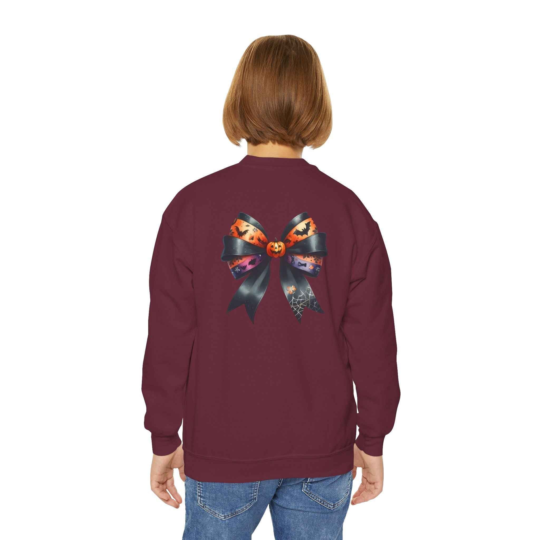 Spooky Mama Sweatshirt - Youth Crewneck for Halloween Fun