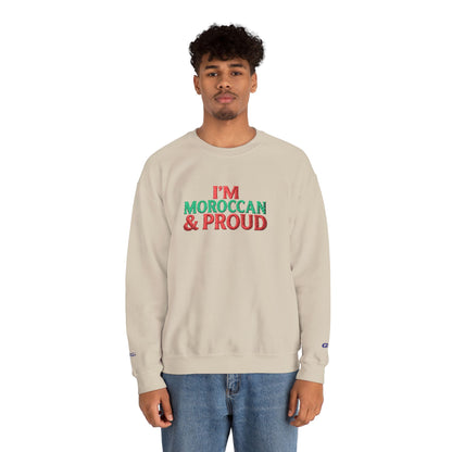 Moroccan & Proud Crewneck Sweatshirt — Patriotic Morocco Pride Pullover - Ghita Shop