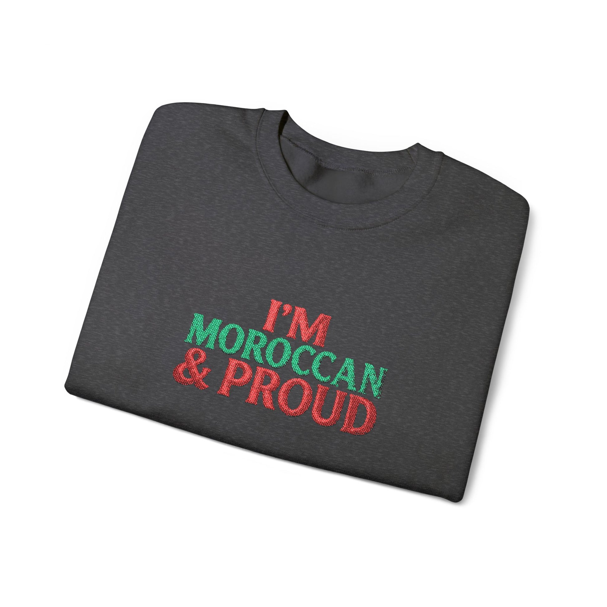 Moroccan & Proud Crewneck Sweatshirt — Patriotic Morocco Pride Pullover - Ghita Shop