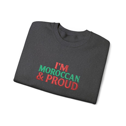 Moroccan & Proud Crewneck Sweatshirt — Patriotic Morocco Pride Pullover - Ghita Shop