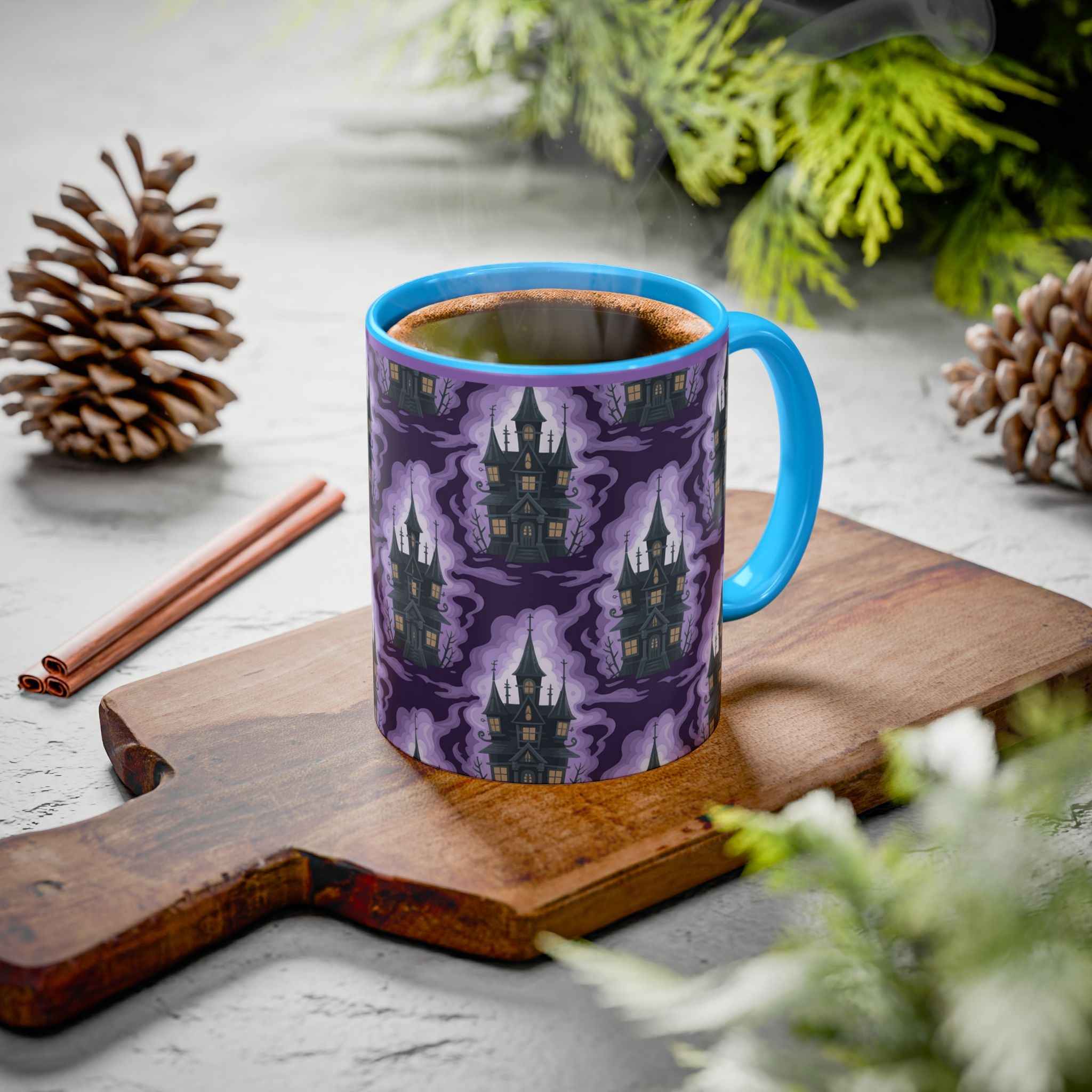 Haunted Castle Coffee Mug - Gothic Halloween Drinkware for Spooky Sips