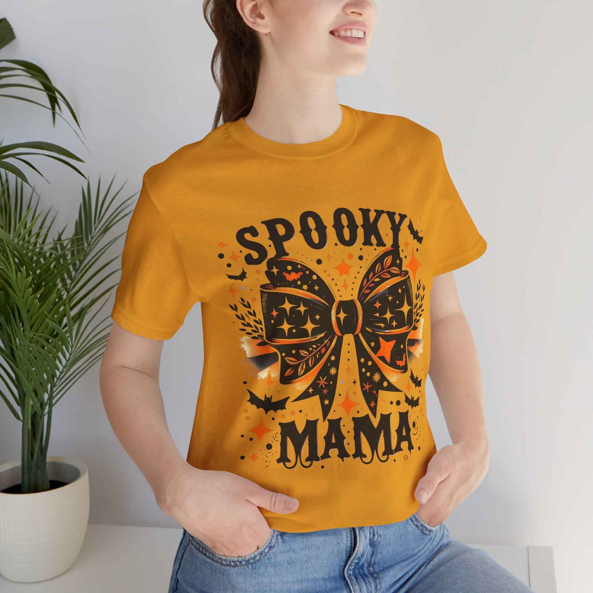 Spooky Mama T-Shirt - Unisex Jersey Tee for Halloween, Family Events, Gifts for Moms, Autumn Fashion, Casual Wear