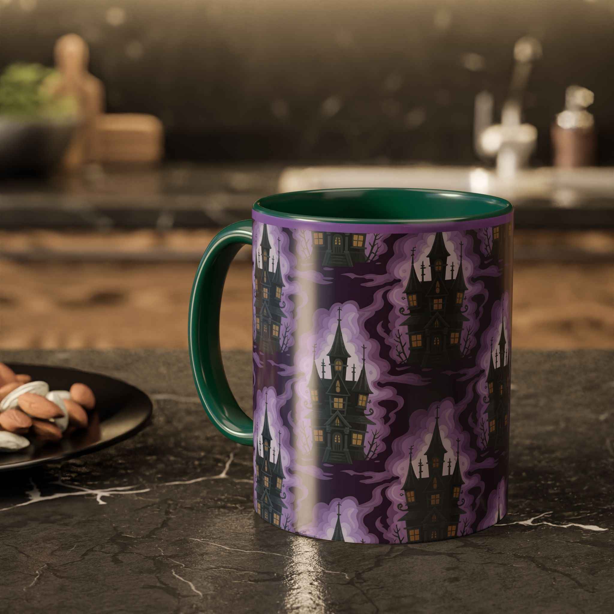 Haunted Castle Coffee Mug - Gothic Halloween Drinkware for Spooky Sips