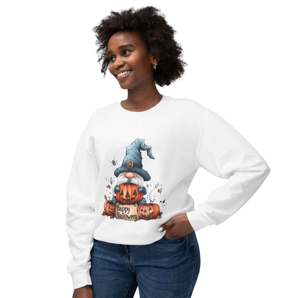 Happy Halloween Gnome Sweatshirt Unisex Lightweight Crewneck