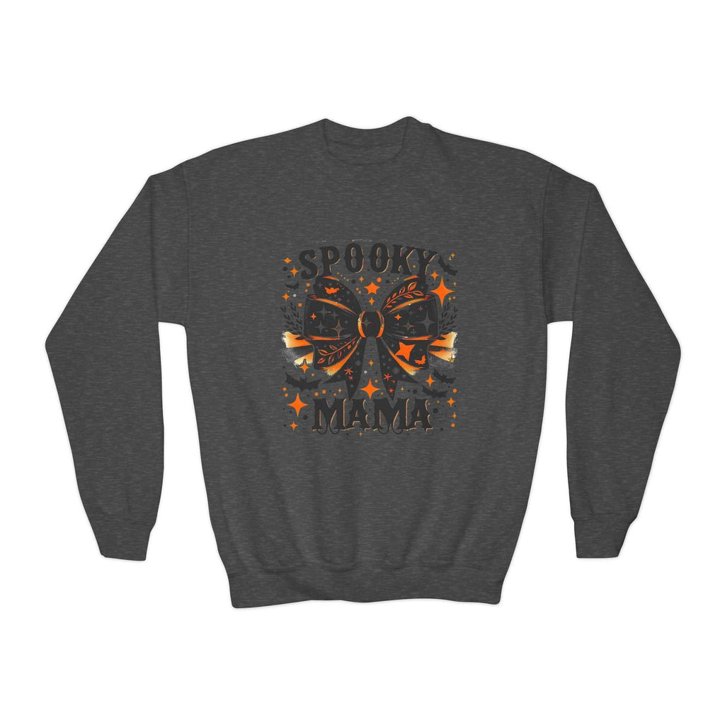 Spooky Mama Sweatshirt - Youth Crewneck for Halloween Fun
