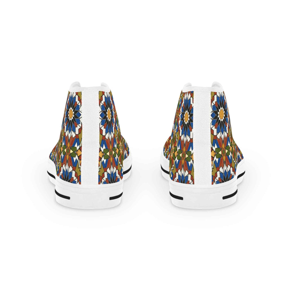 Moroccan Mosaic High-Top Sneakers: Handmade Zellige Tile Design