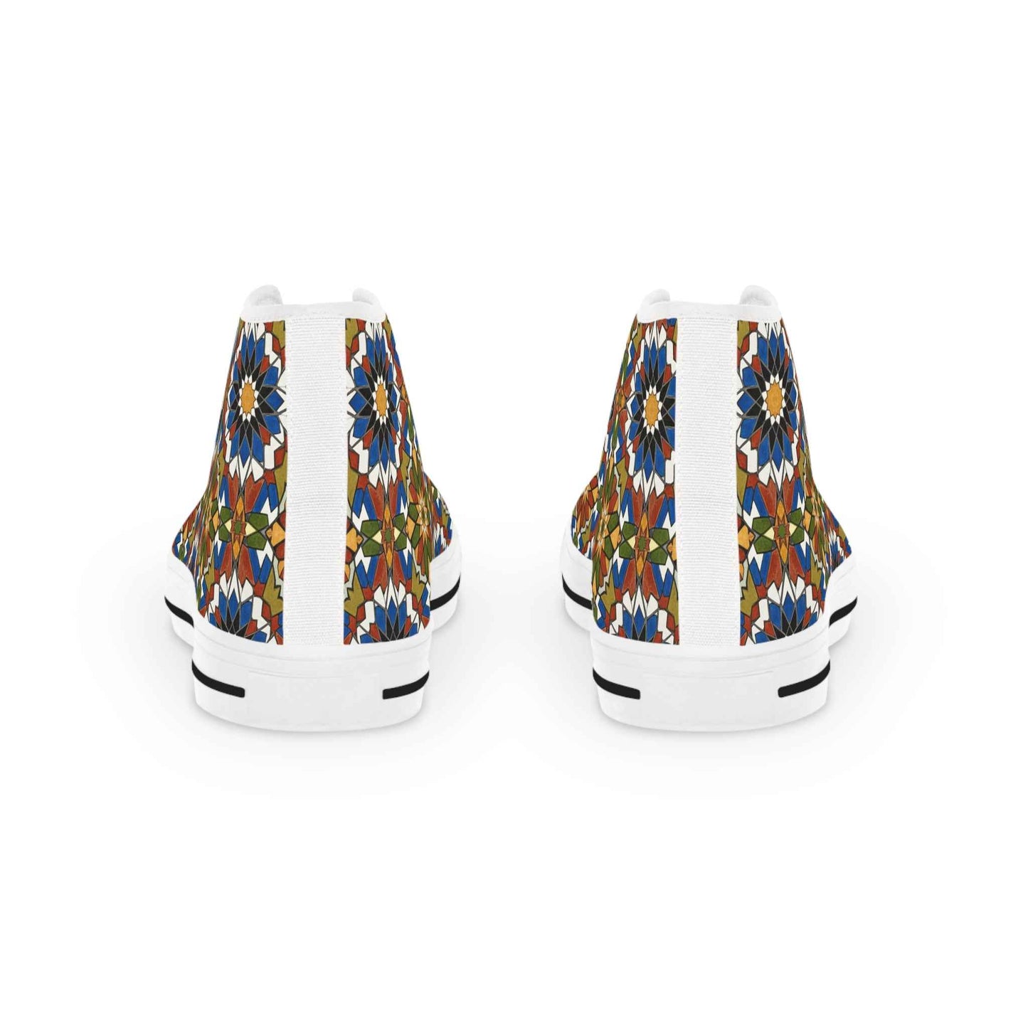 Moroccan Mosaic High-Top Sneakers: Handmade Zellige Tile Design