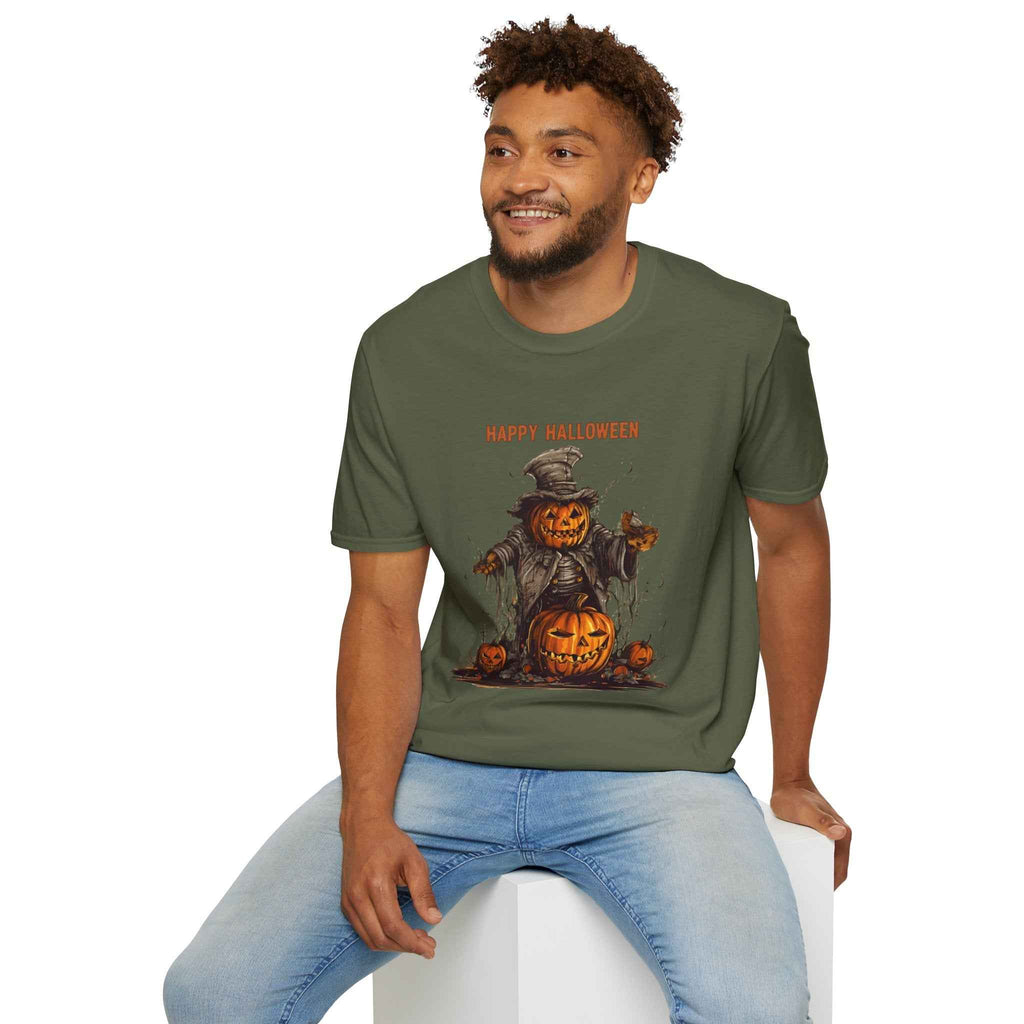 Happy Halloween T-Shirt – Unisex Pumpkin Tee for Spooky Fall Celebrations