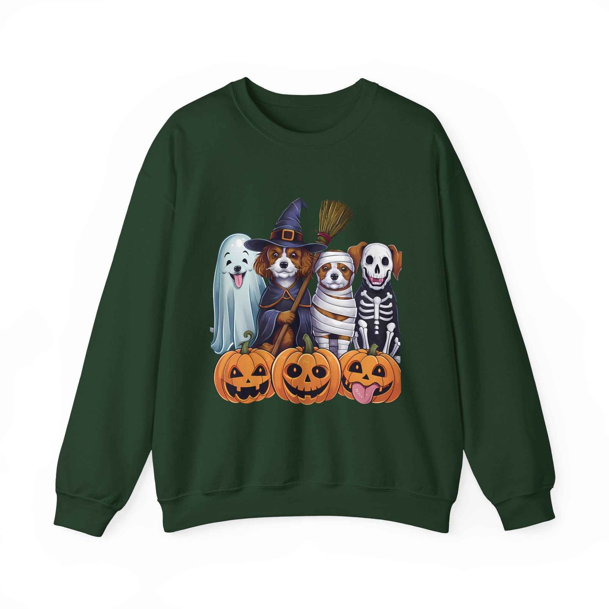 Halloween Dogs Sweatshirt - Spooky Pet Lover Crewneck for Fall Fashion and Pumpkin Style