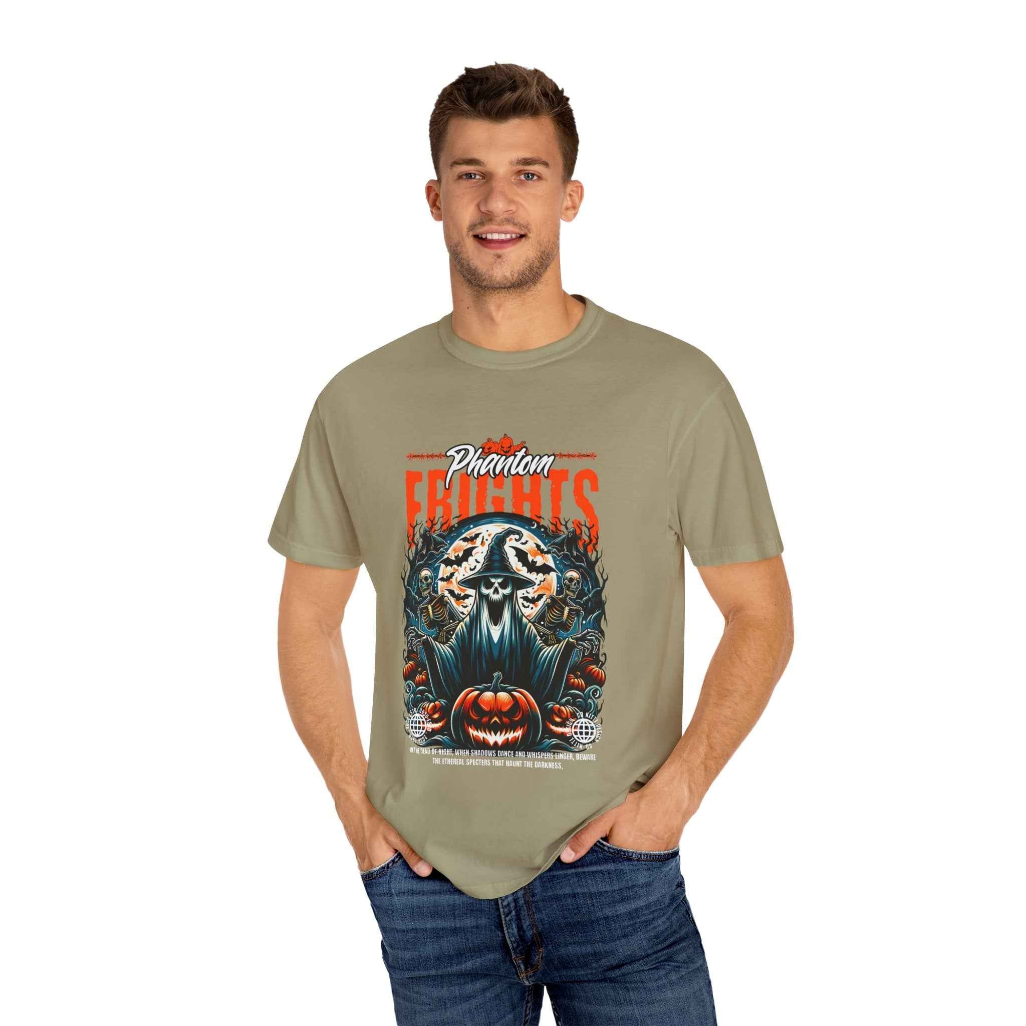Phantom Frights T-Shirt - Unisex Garment-Dyed Tee for Spooky Seasons