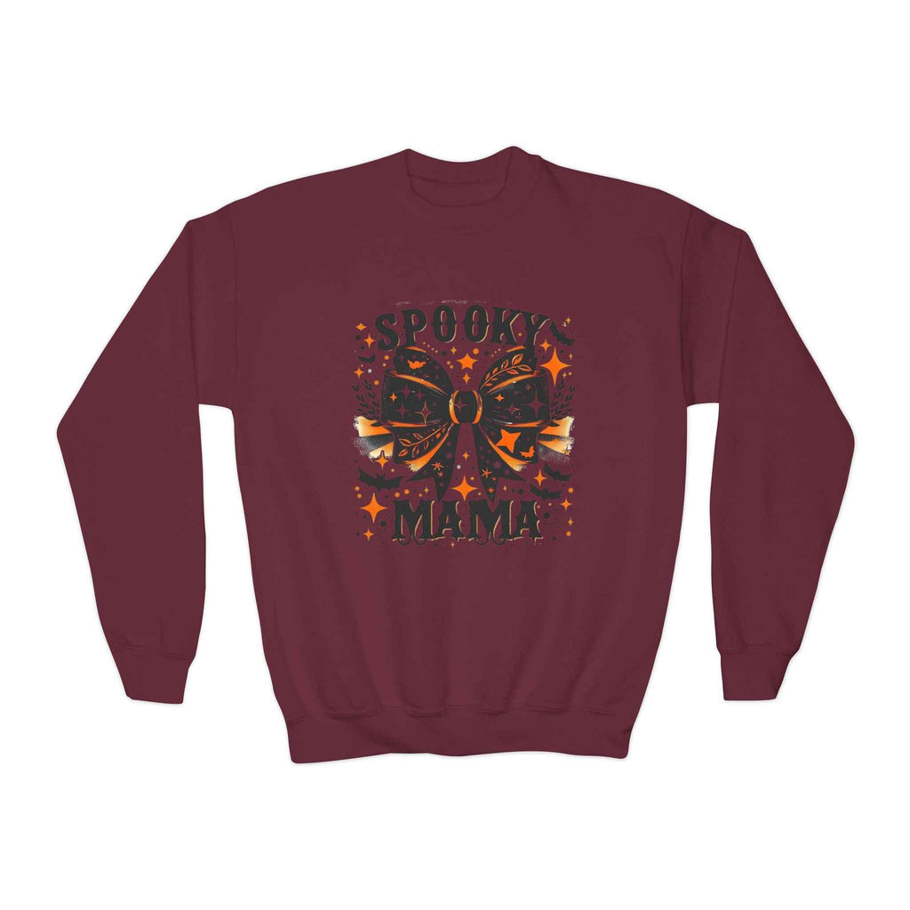 Spooky Mama Sweatshirt - Youth Crewneck for Halloween Fun