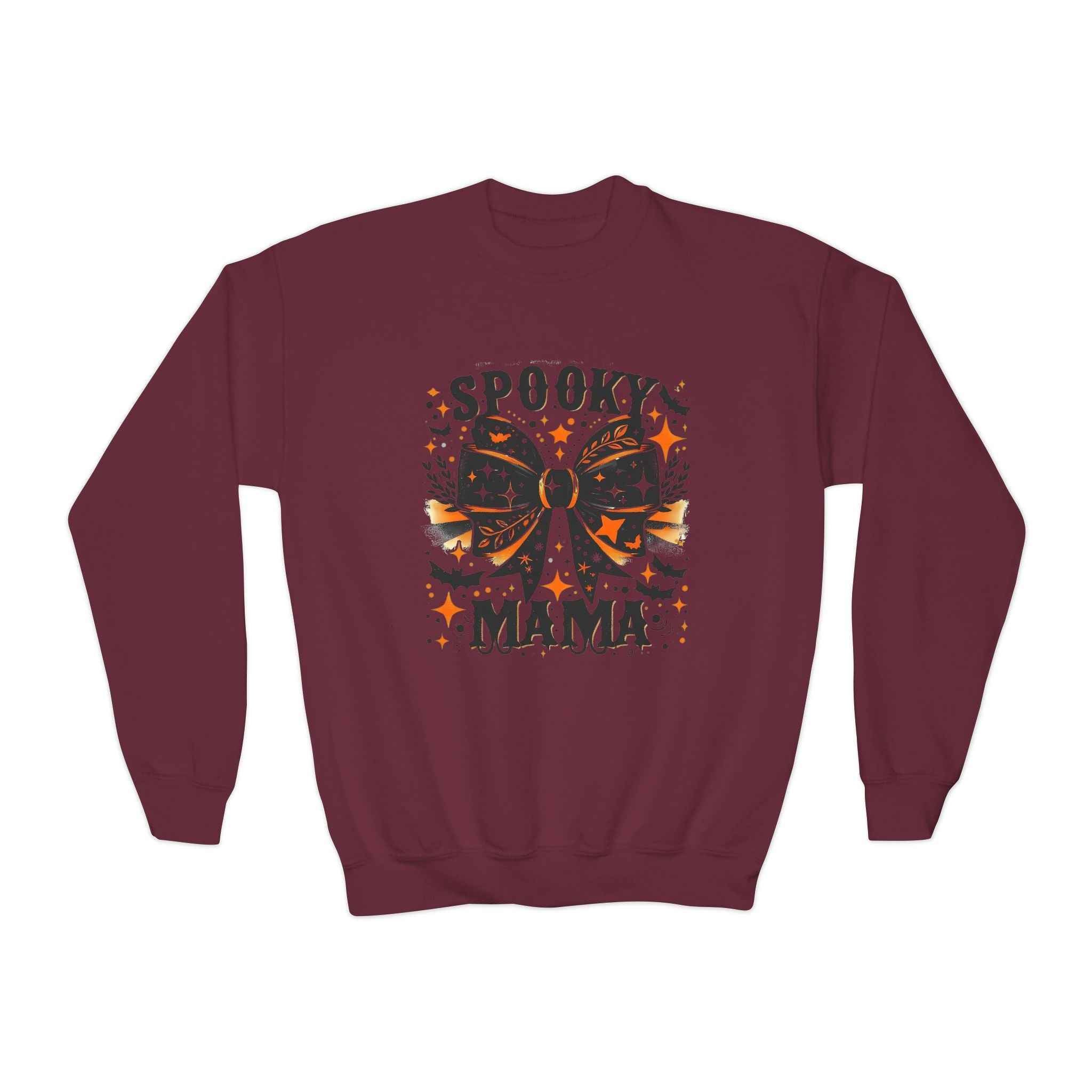 Spooky Mama Sweatshirt - Youth Crewneck for Halloween Fun