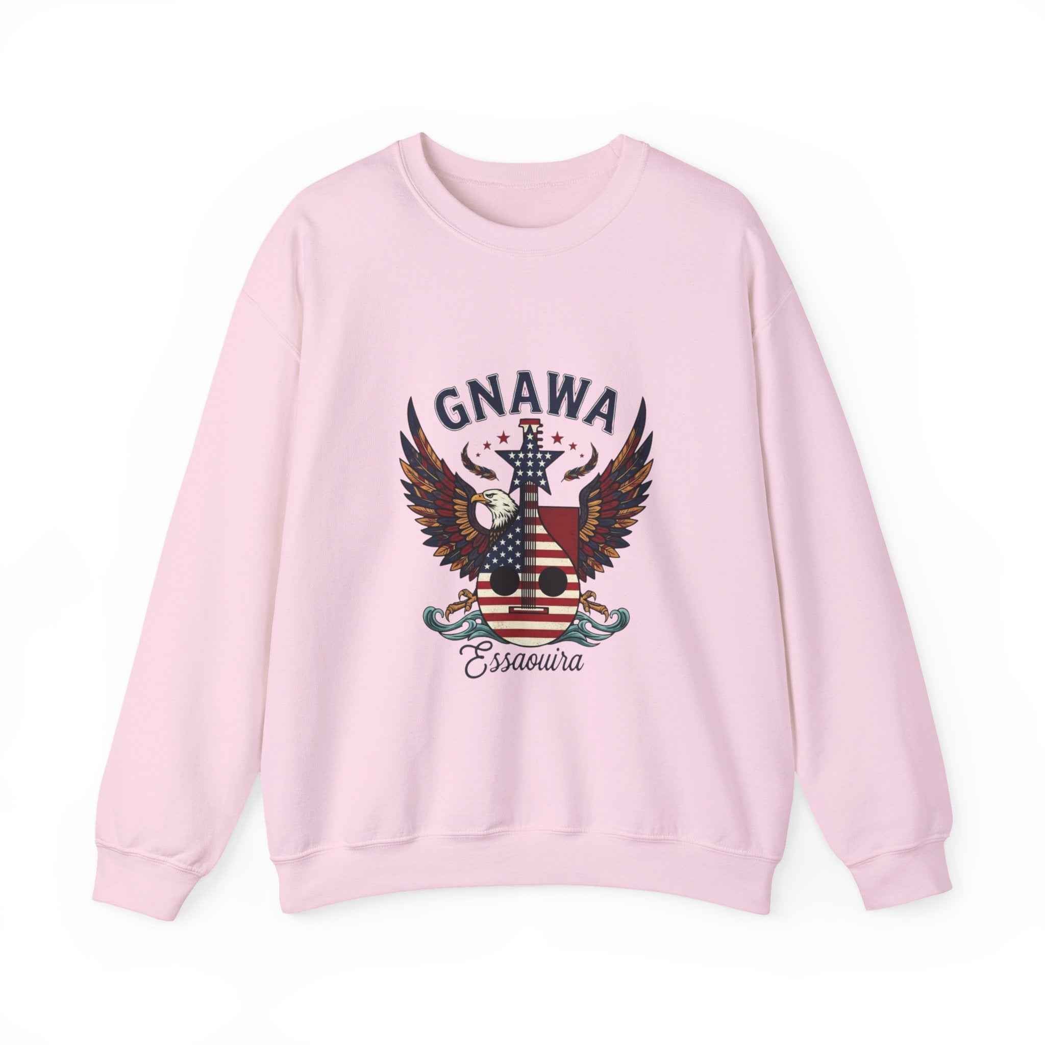 Patriotic Guitar Sweatshirt - Unique Moroccan Artisanat Design