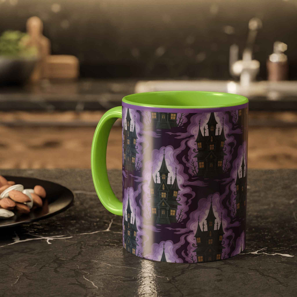 Haunted Castle Coffee Mug - Gothic Halloween Drinkware for Spooky Sips