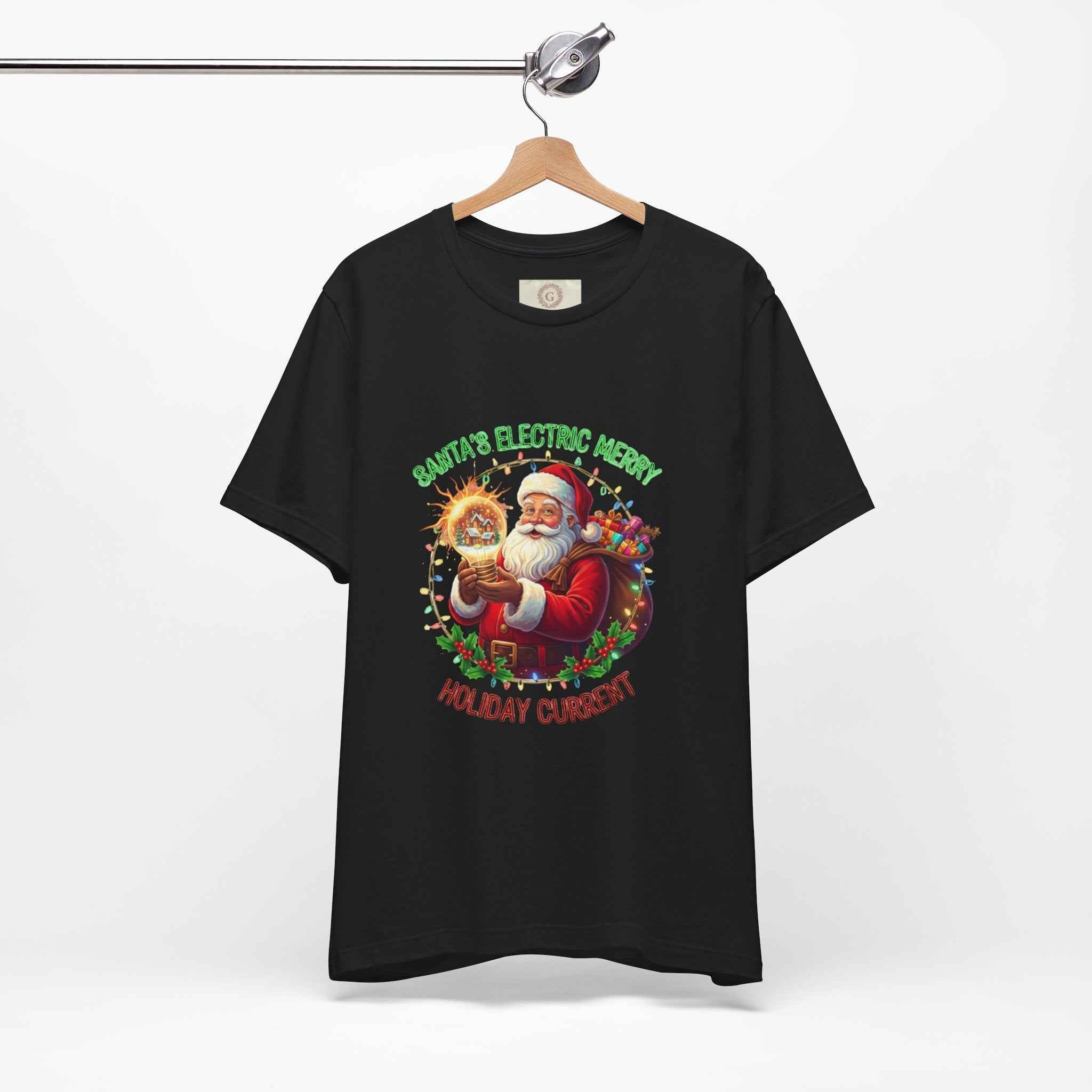 Santa Electric Reindeer Tee for a Festive Holiday Spirit