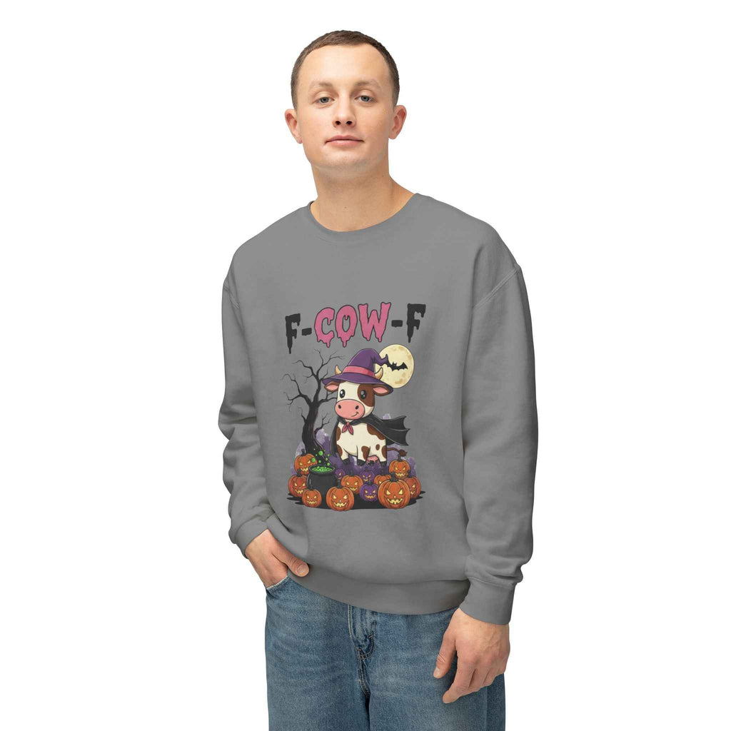 F-Cow-F Halloween Crewneck Sweatshirt, Adorable Cozy Top for Fall