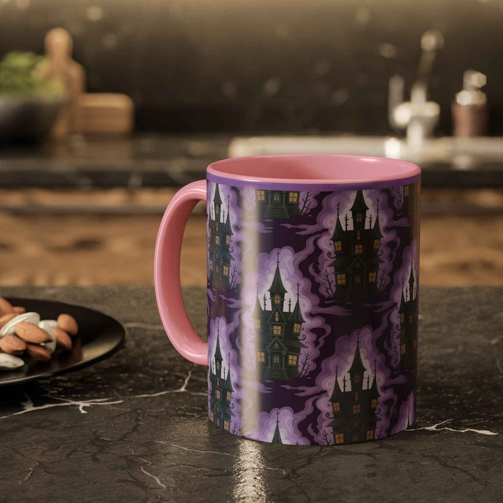 Haunted Castle Coffee Mug - Gothic Halloween Drinkware for Spooky Sips