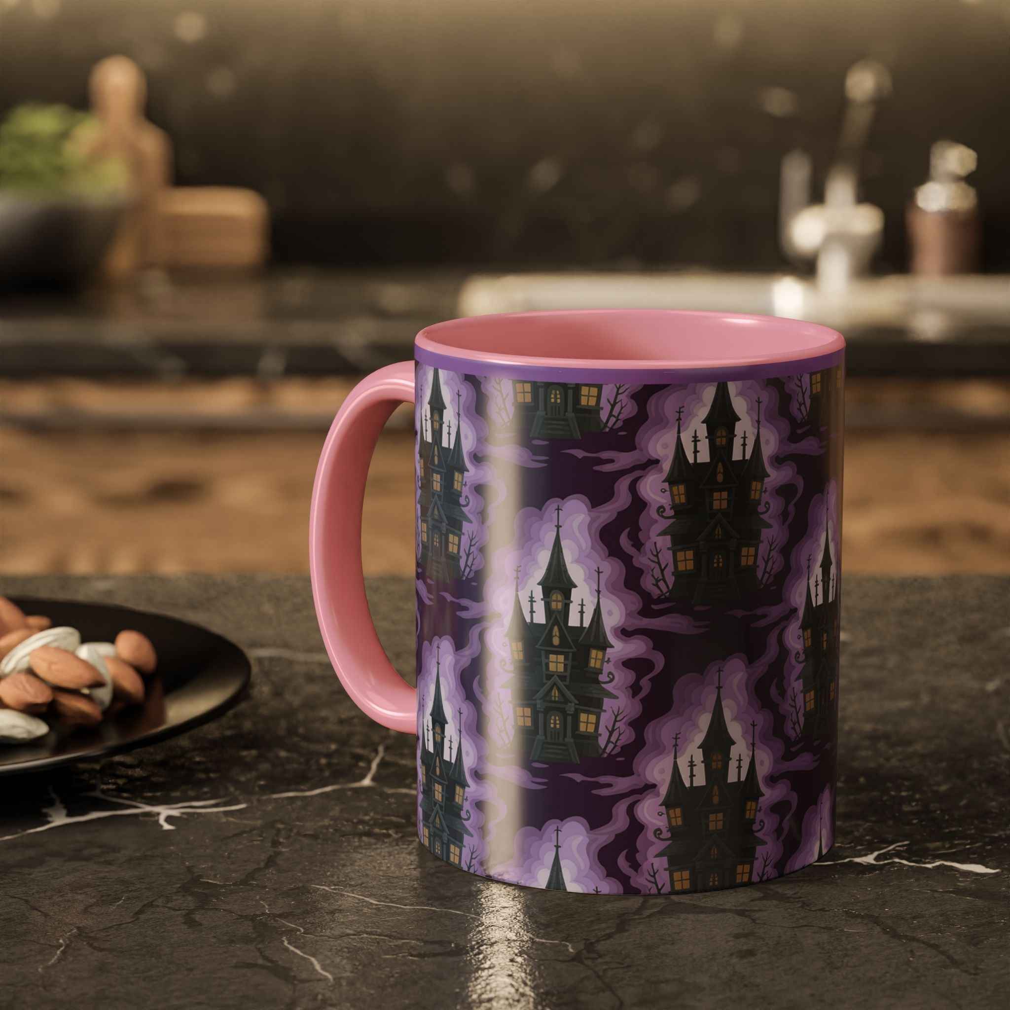 Haunted Castle Coffee Mug - Gothic Halloween Drinkware for Spooky Sips