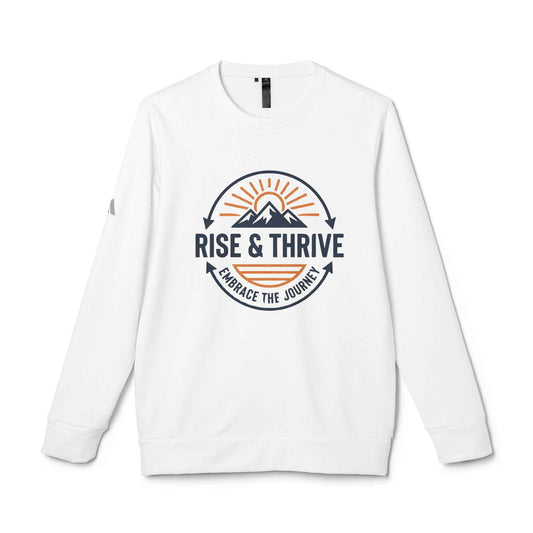 Rise & Thrive Crewneck Sweatshirt — Embrace the Journey Mountain Graphic