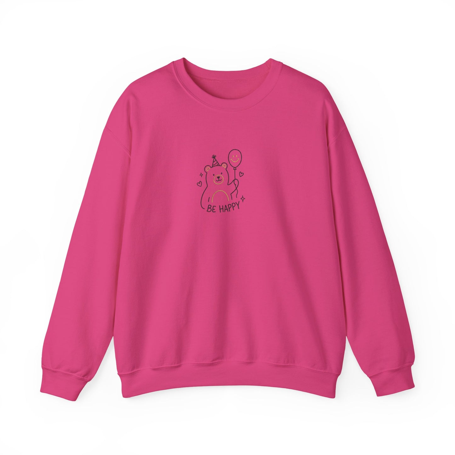 Cute Cat Crewneck Sweatshirt - Be Happy Graphic Cozy Casual Pullover - Ghita Shop
