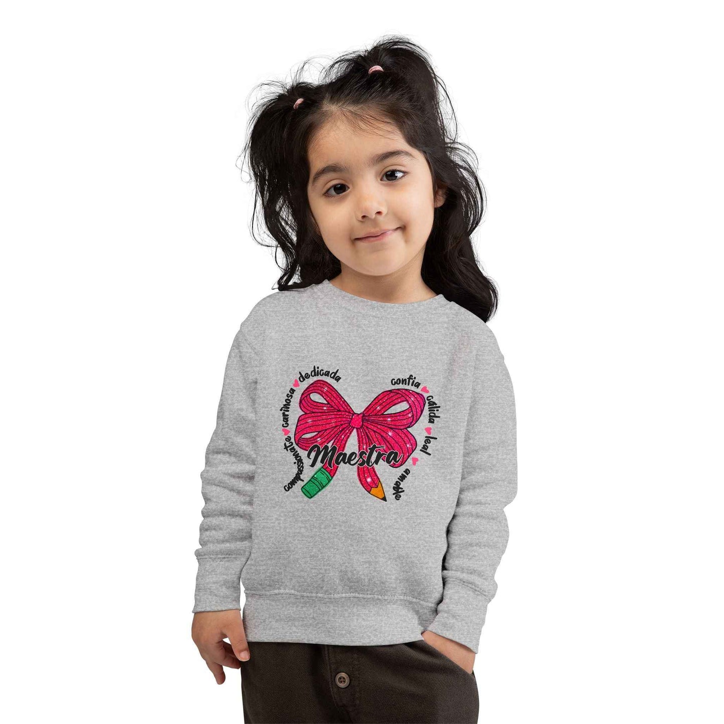 Toddler Sweatshirt with Bow Design in Colorful Style