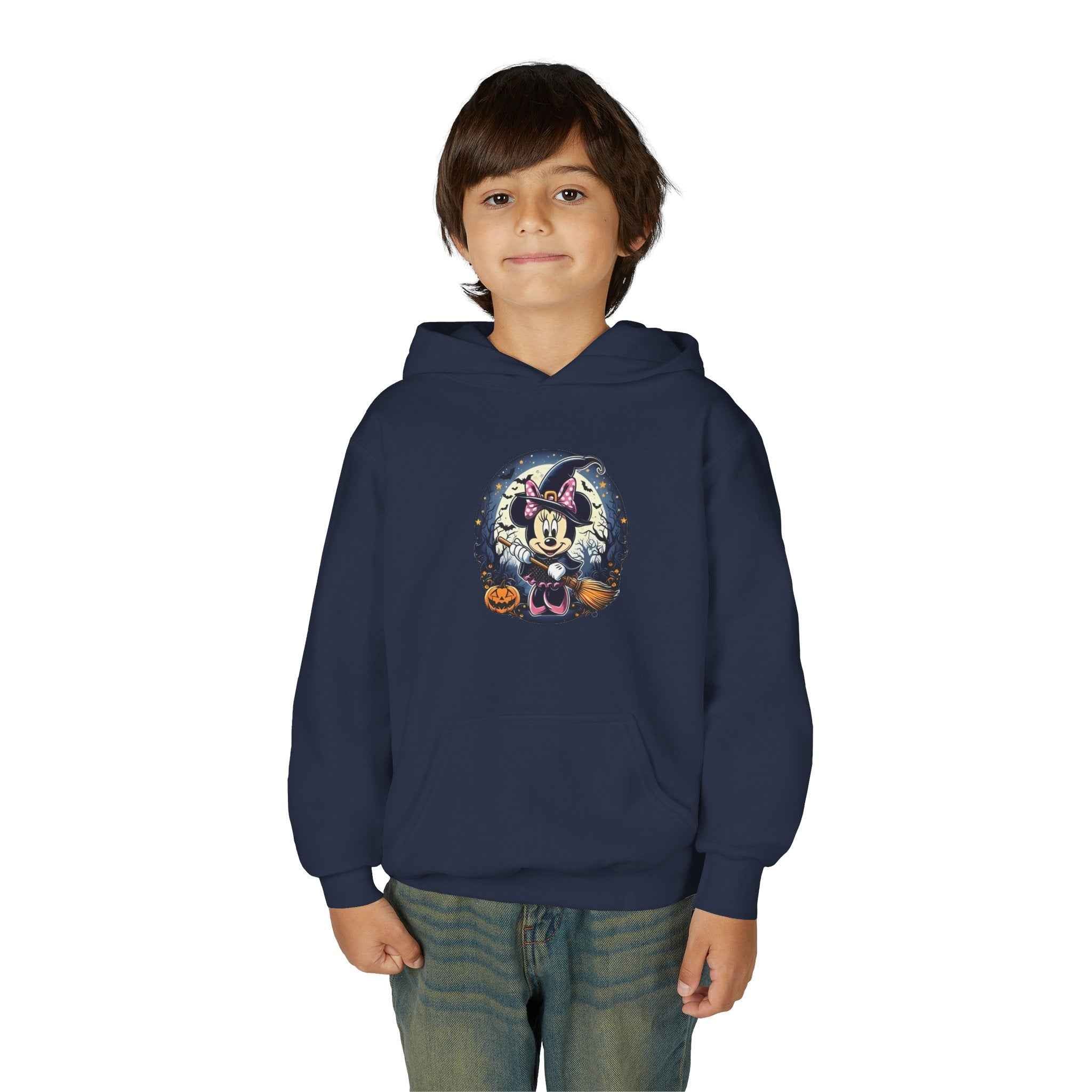 Youth Halloween Hoodie - Adorable Witch Design for Kids