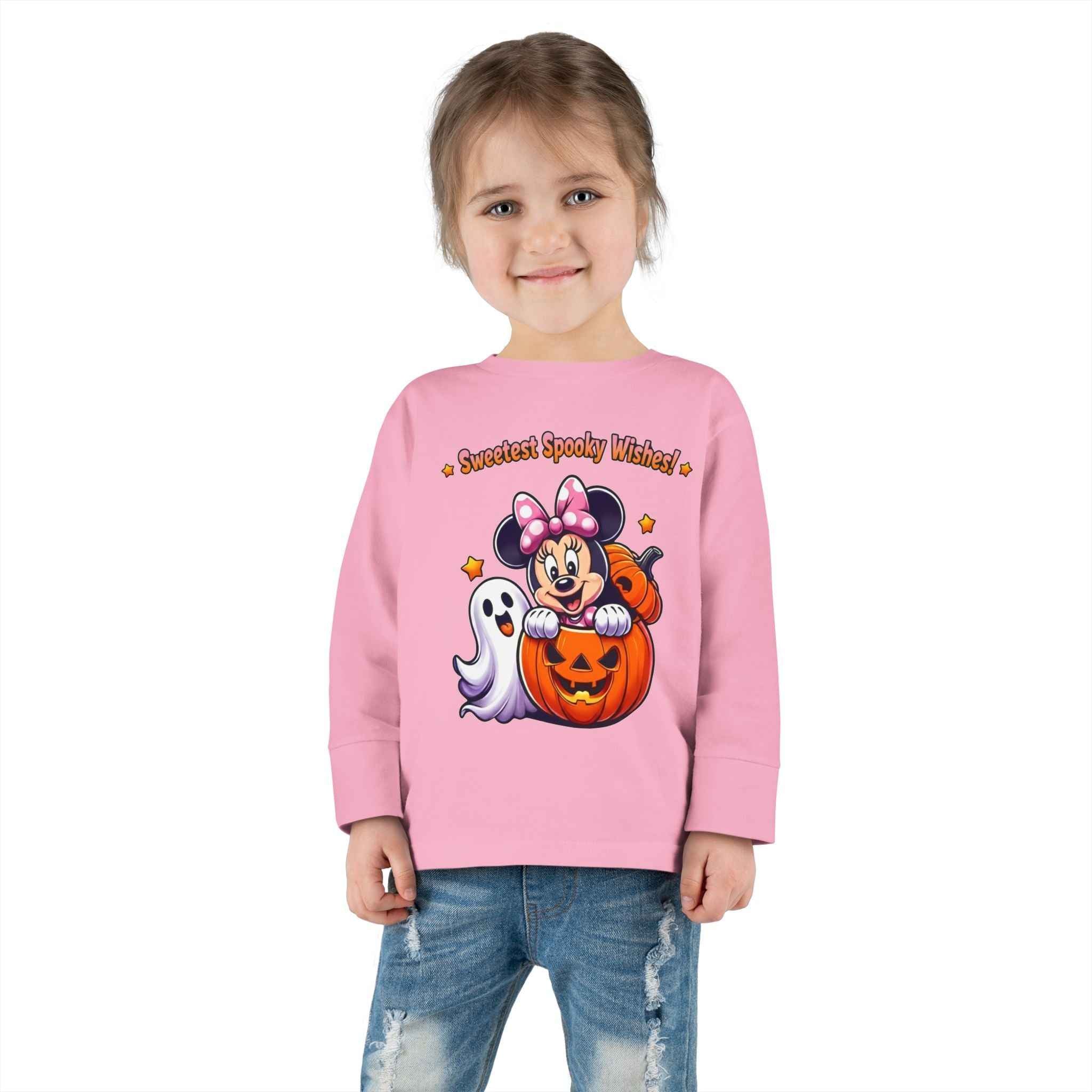 Toddler Halloween Shirt - Long Sleeve Tee for Sweetest Spooky Vibes