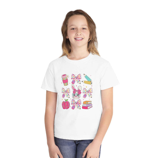 Youth Tee Bunny Back to School Tee for Girls and Sisters