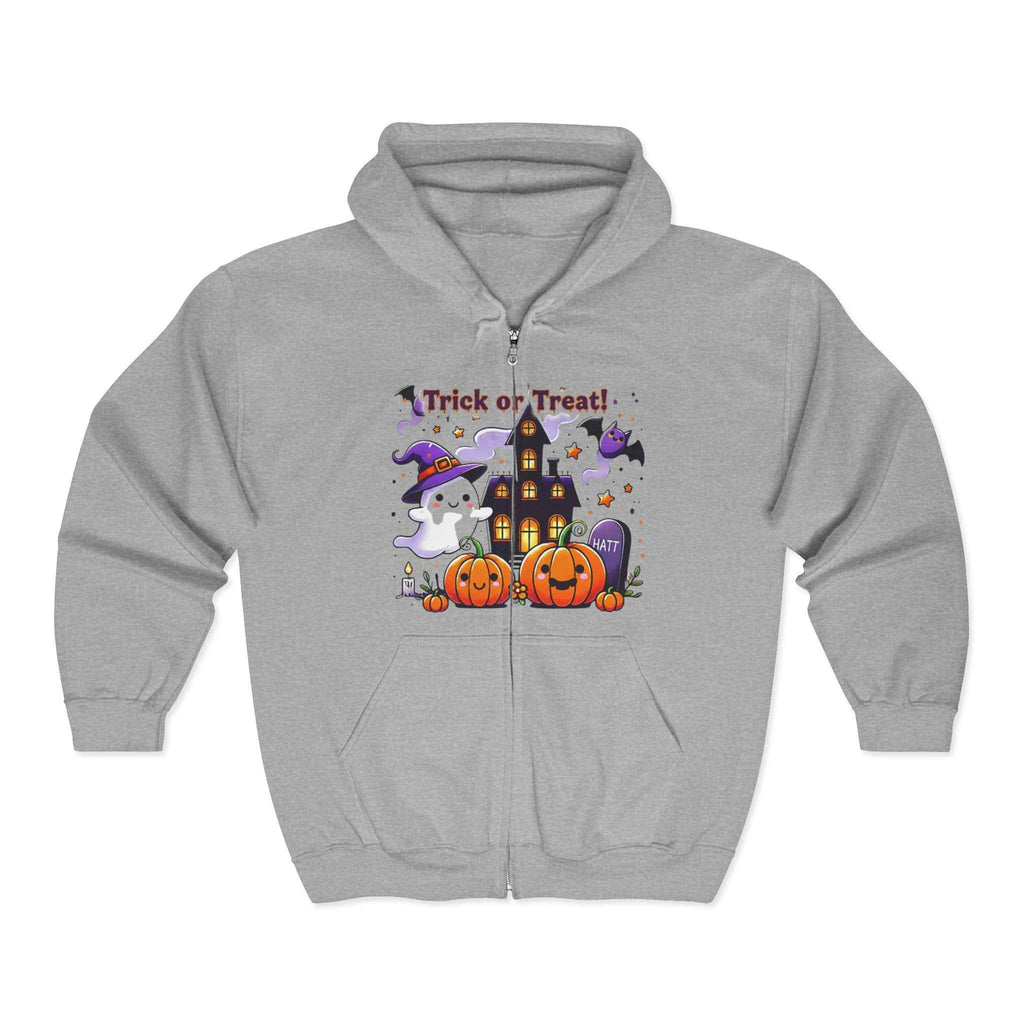 Halloween Ghosts Hoodie - Trick or Treat Zip Sweatshirt
