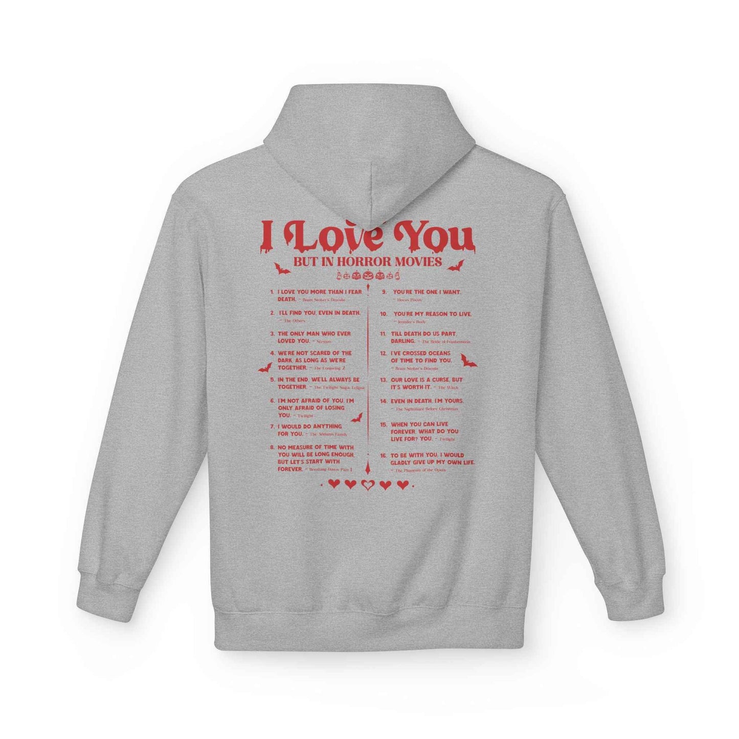 Horror Movie Lover Hoodie - Halloween Love Quotes Sweatshirt for Fans
