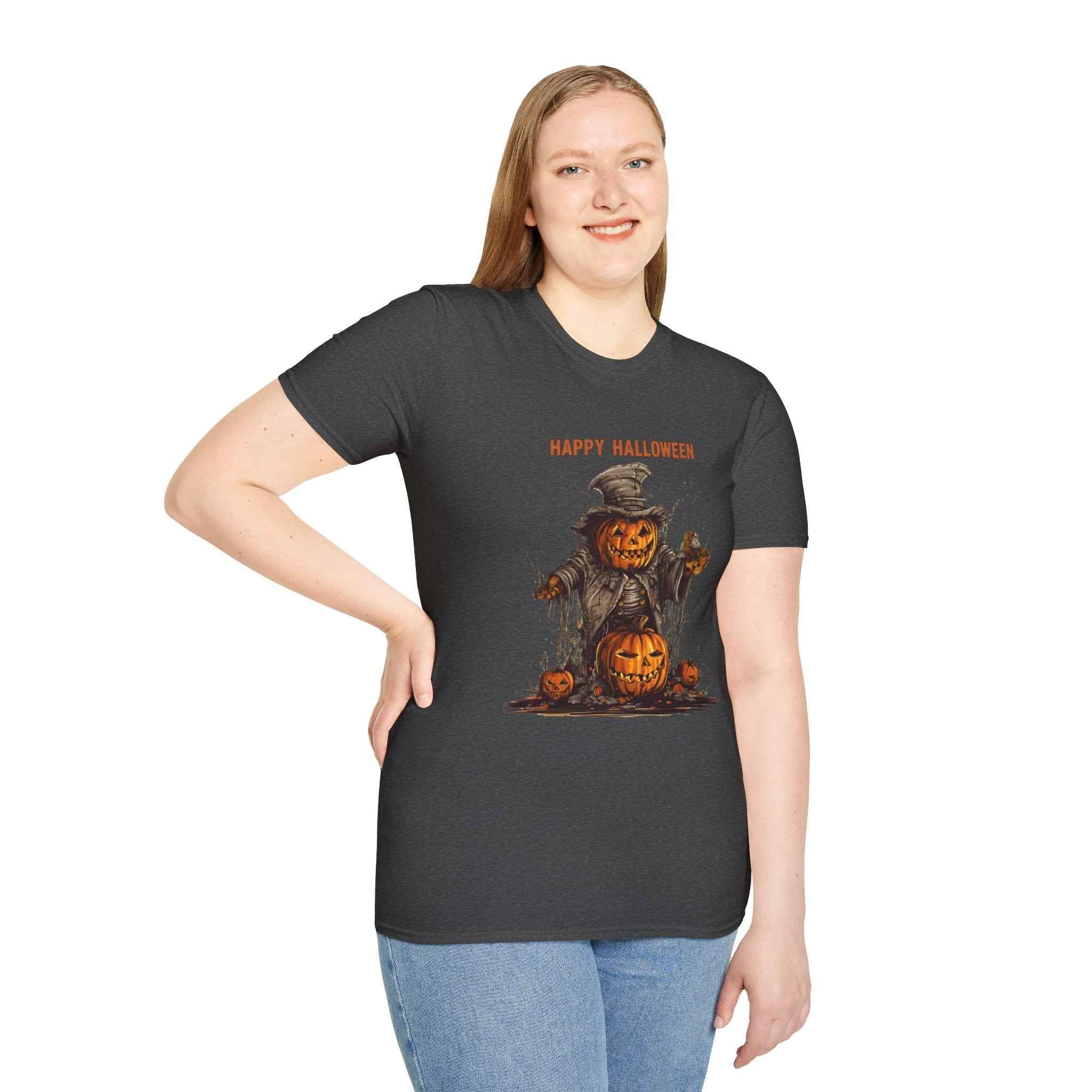 Happy Halloween T-Shirt – Unisex Pumpkin Tee for Spooky Fall Celebrations