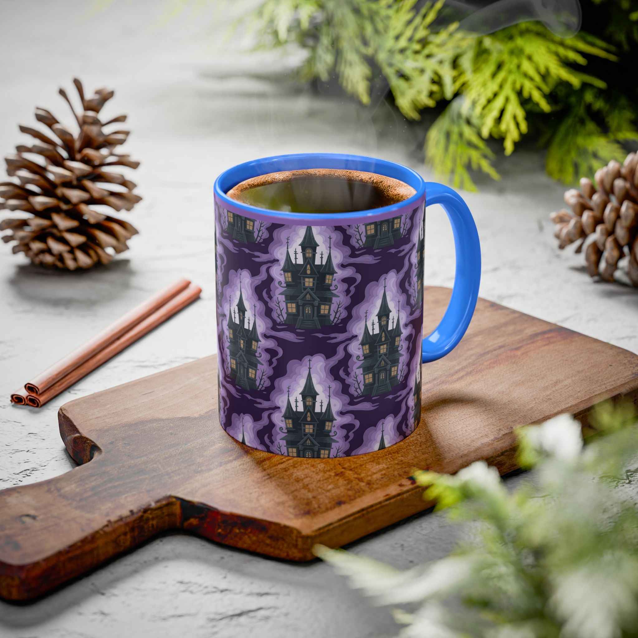 Haunted Castle Coffee Mug - Gothic Halloween Drinkware for Spooky Sips