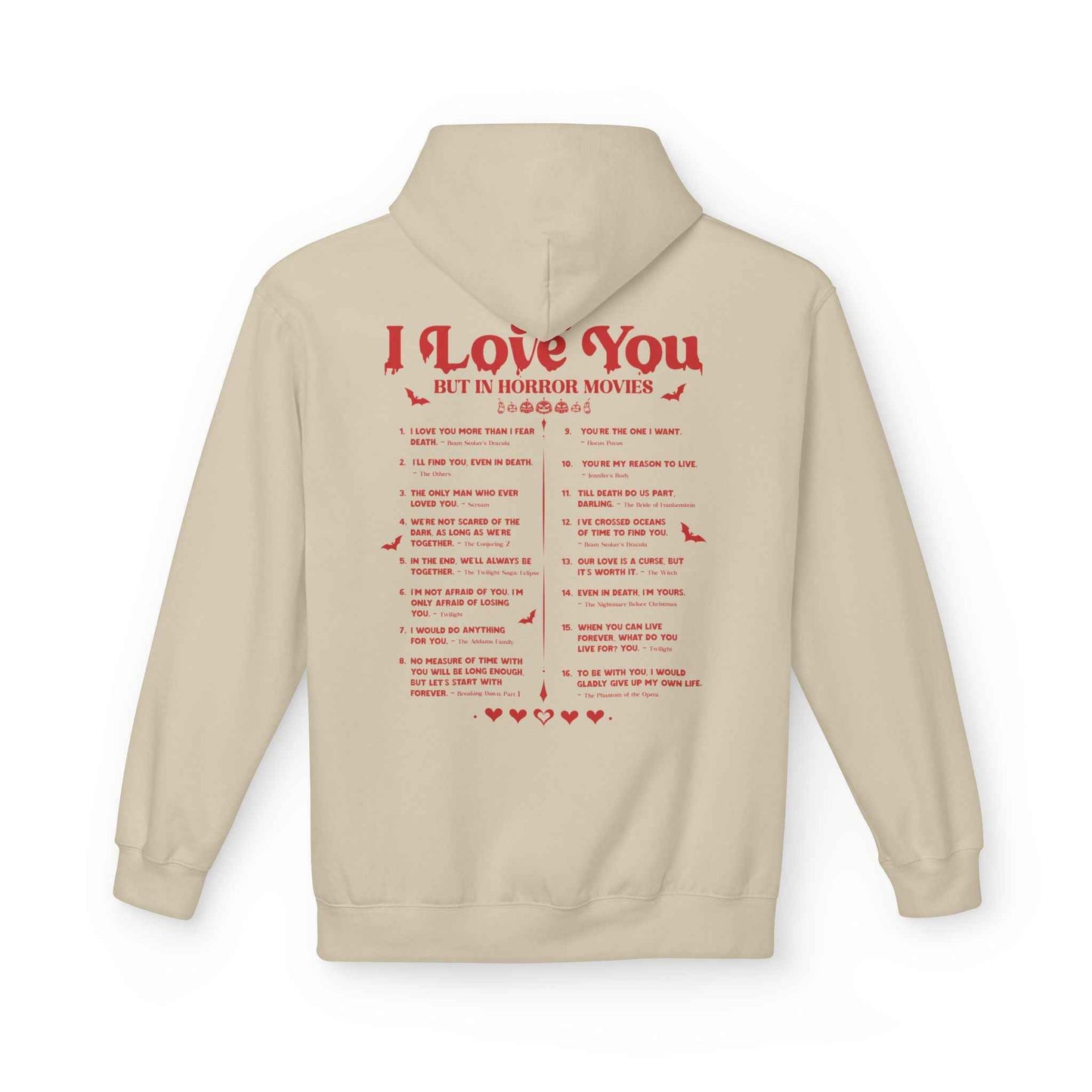 Horror Movie Lover Hoodie - Halloween Love Quotes Sweatshirt for Fans