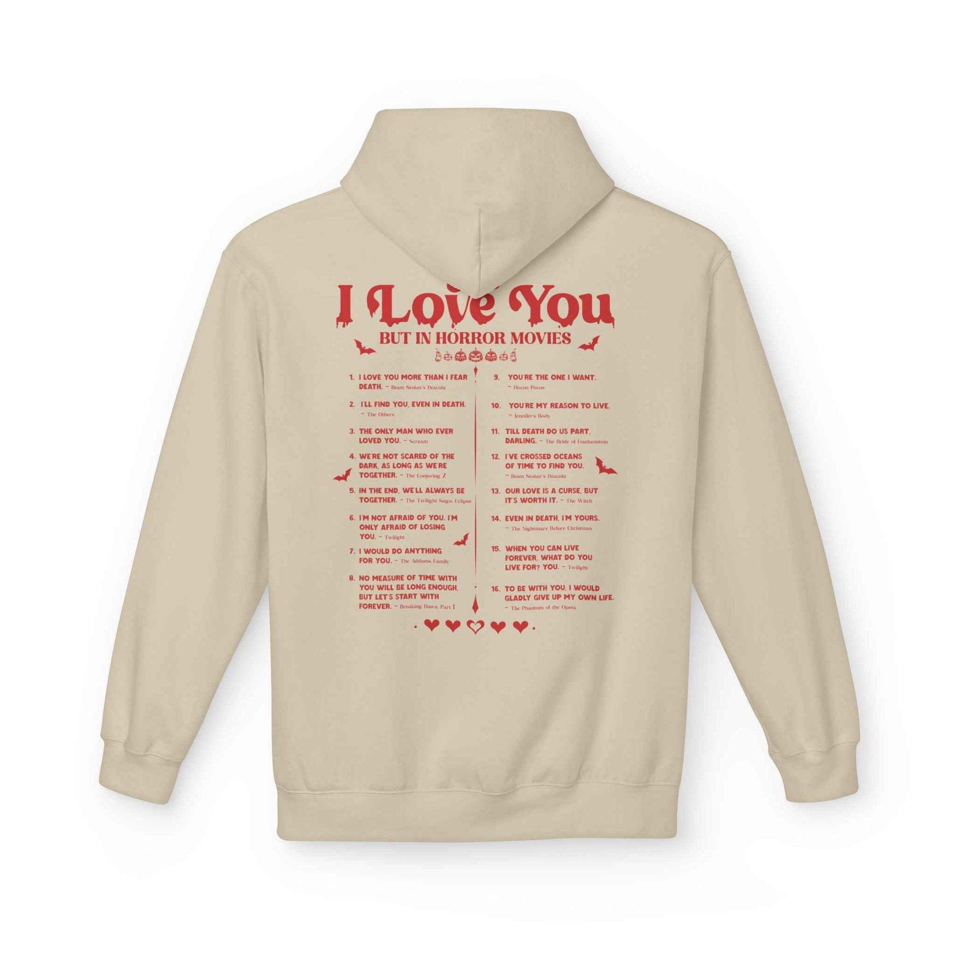 Horror Movie Lover Hoodie - Halloween Love Quotes Sweatshirt for Fans