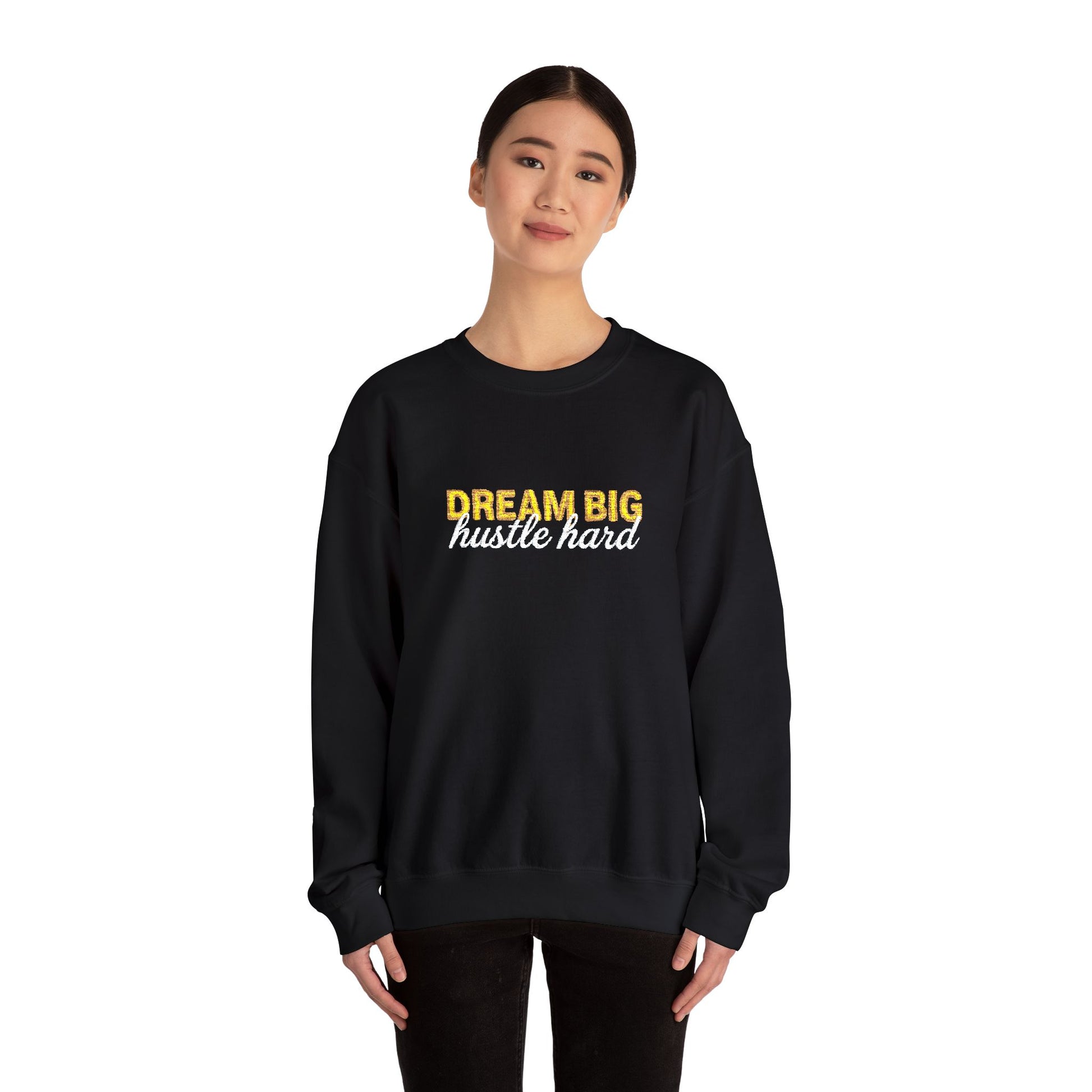 Dream Big Floral Sweatshirt - Inspirational Crewneck Pullover "Dream Big, Sparkle Fierce" - Ghita Shop