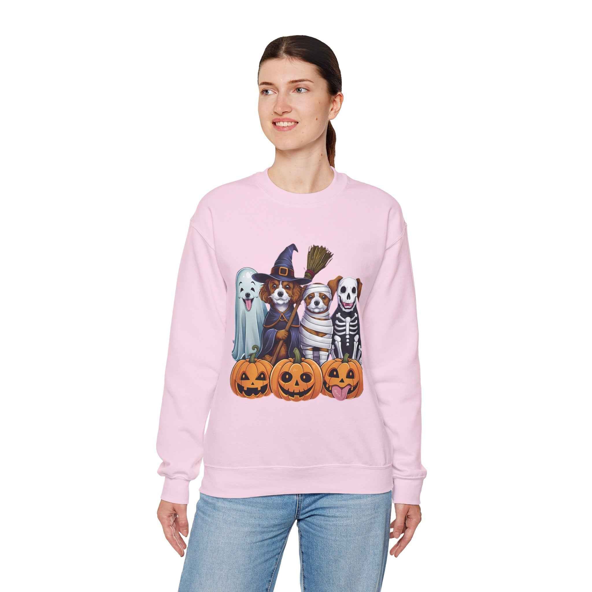 Halloween Dogs Sweatshirt - Spooky Pet Lover Crewneck for Fall Fashion and Pumpkin Style