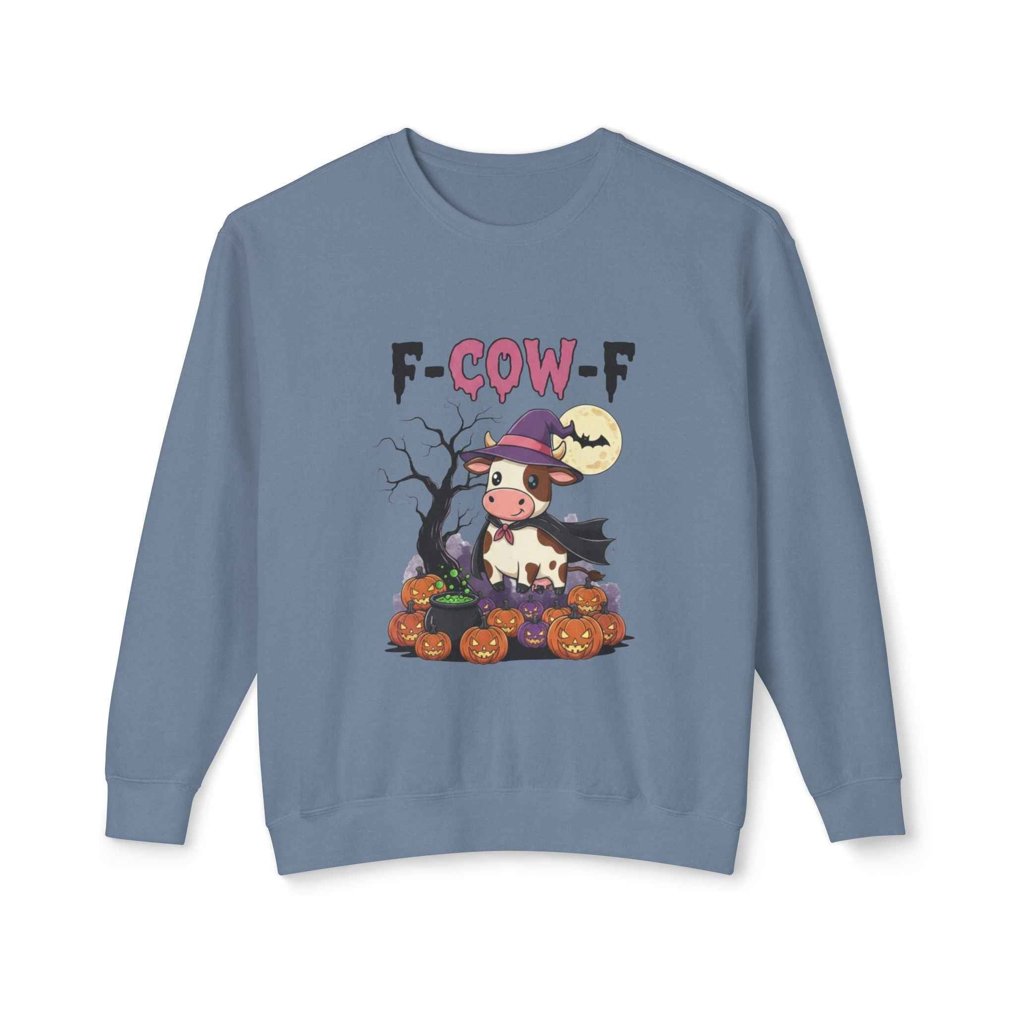 F-Cow-F Halloween Crewneck Sweatshirt, Adorable Cozy Top for Fall