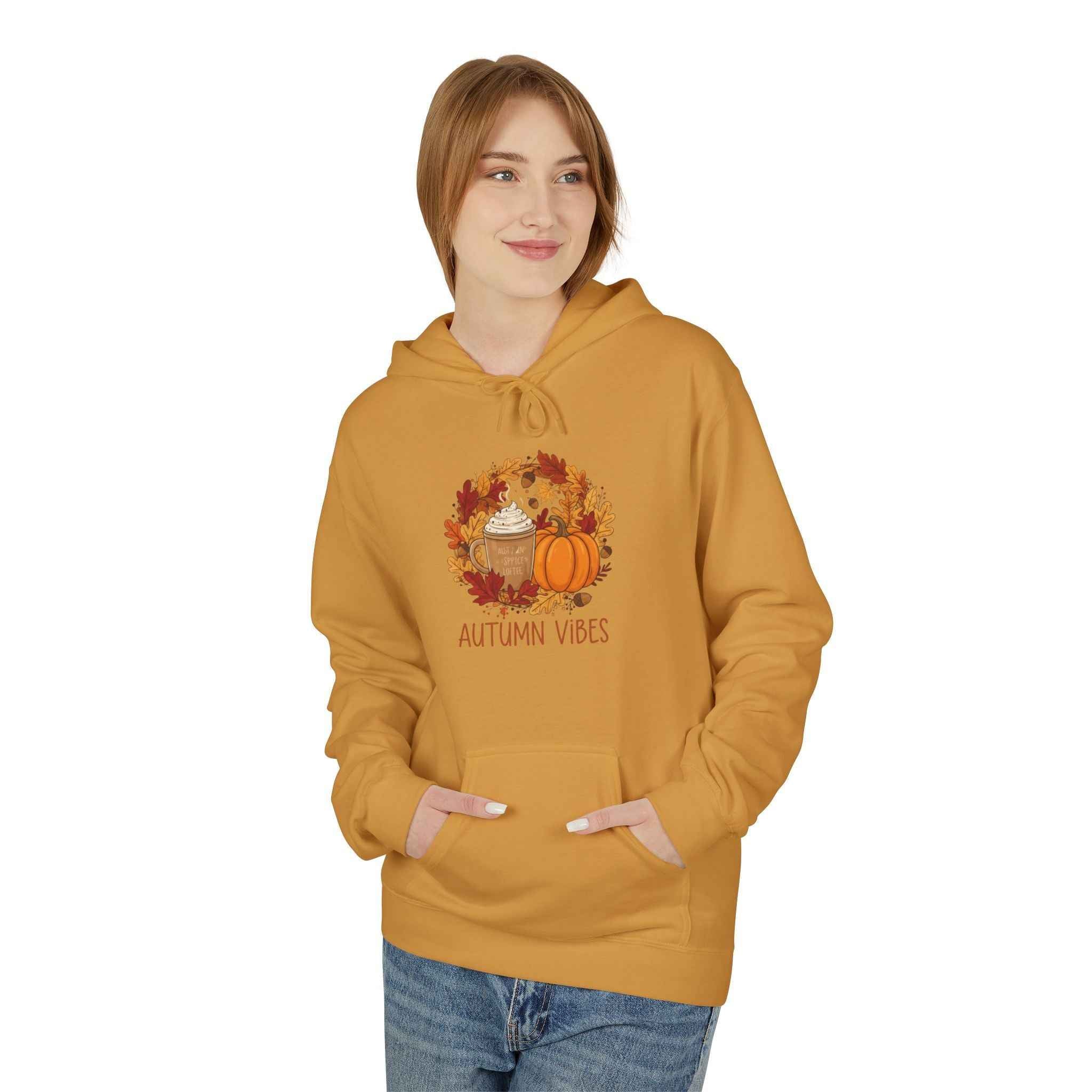 Autumn Vibes Fleece Hoodie - Perfect Autumn Fleece Hoodie for Cozy Fall Days