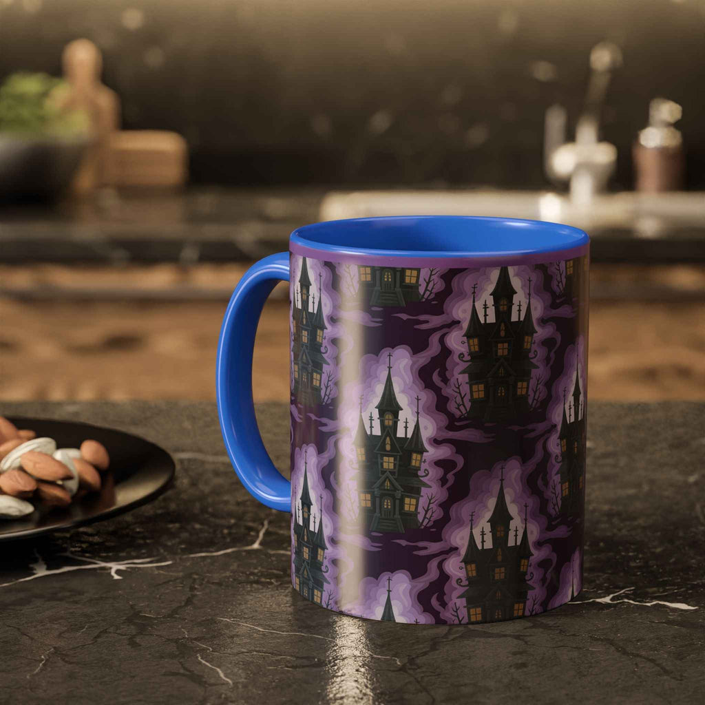Haunted Castle Coffee Mug - Gothic Halloween Drinkware for Spooky Sips
