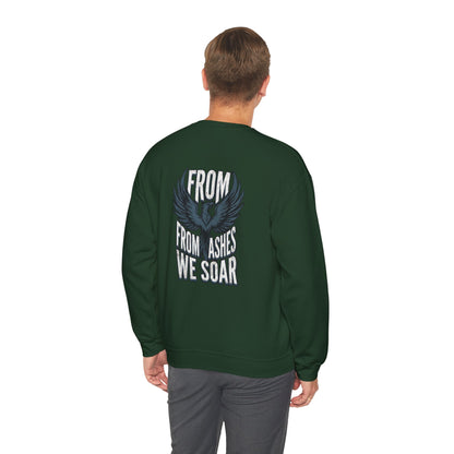 Crewneck Sweatshirt — 'From Ashes We Soar' Raven Back Graphic