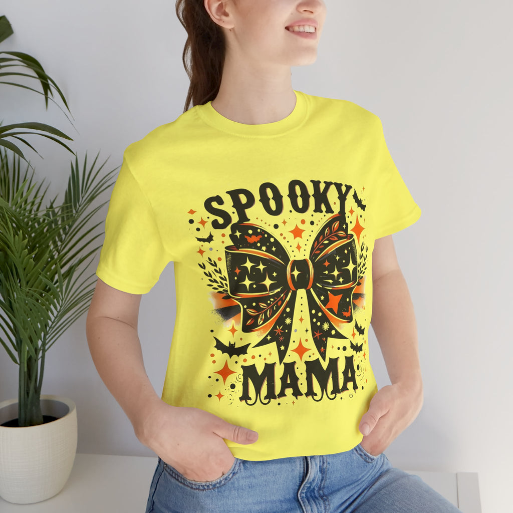 Spooky Mama T-Shirt - Unisex Jersey Tee for Halloween, Family Events, Gifts for Moms, Autumn Fashion, Casual Wear
