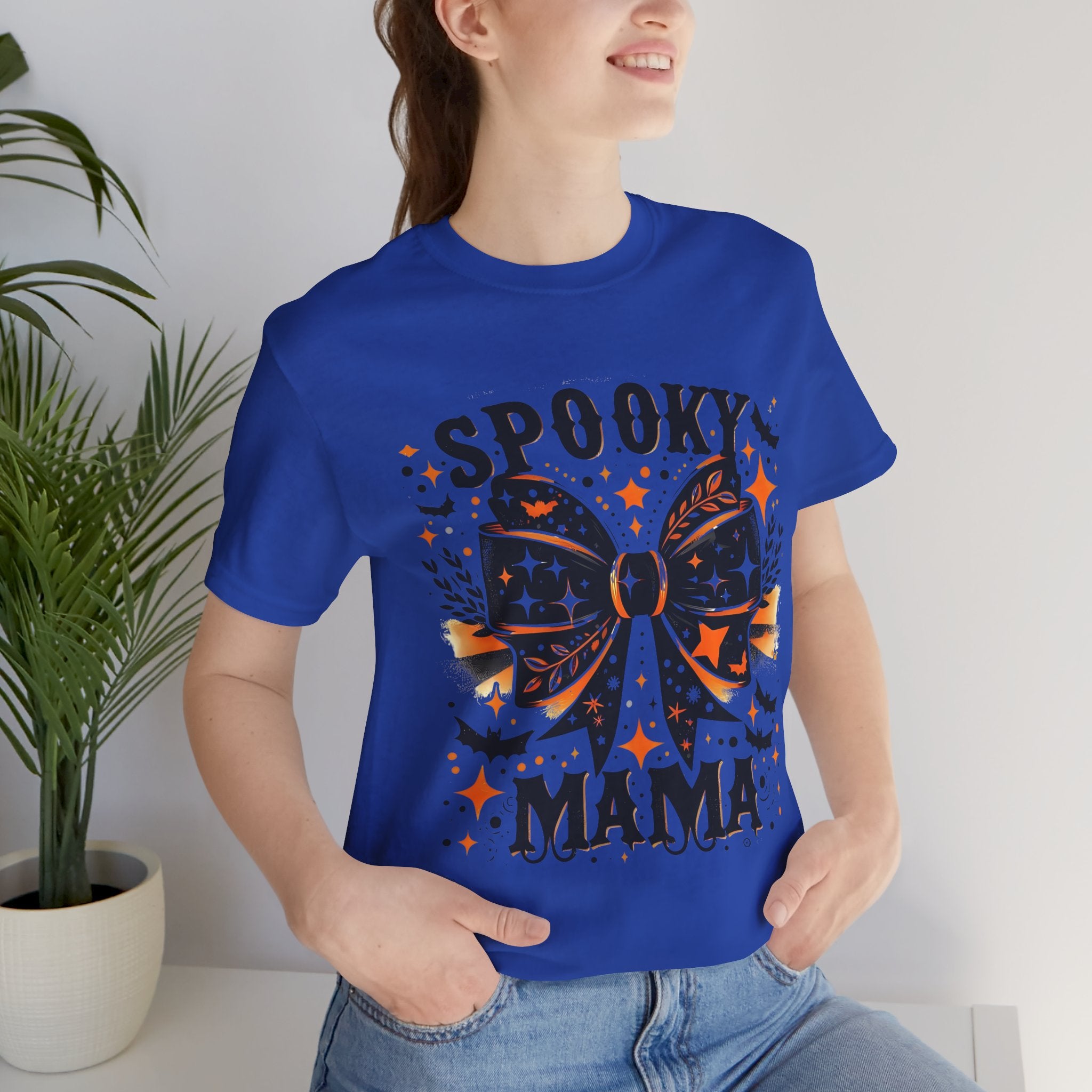 Spooky Mama T-Shirt - Unisex Jersey Tee for Halloween, Family Events, Gifts for Moms, Autumn Fashion, Casual Wear
