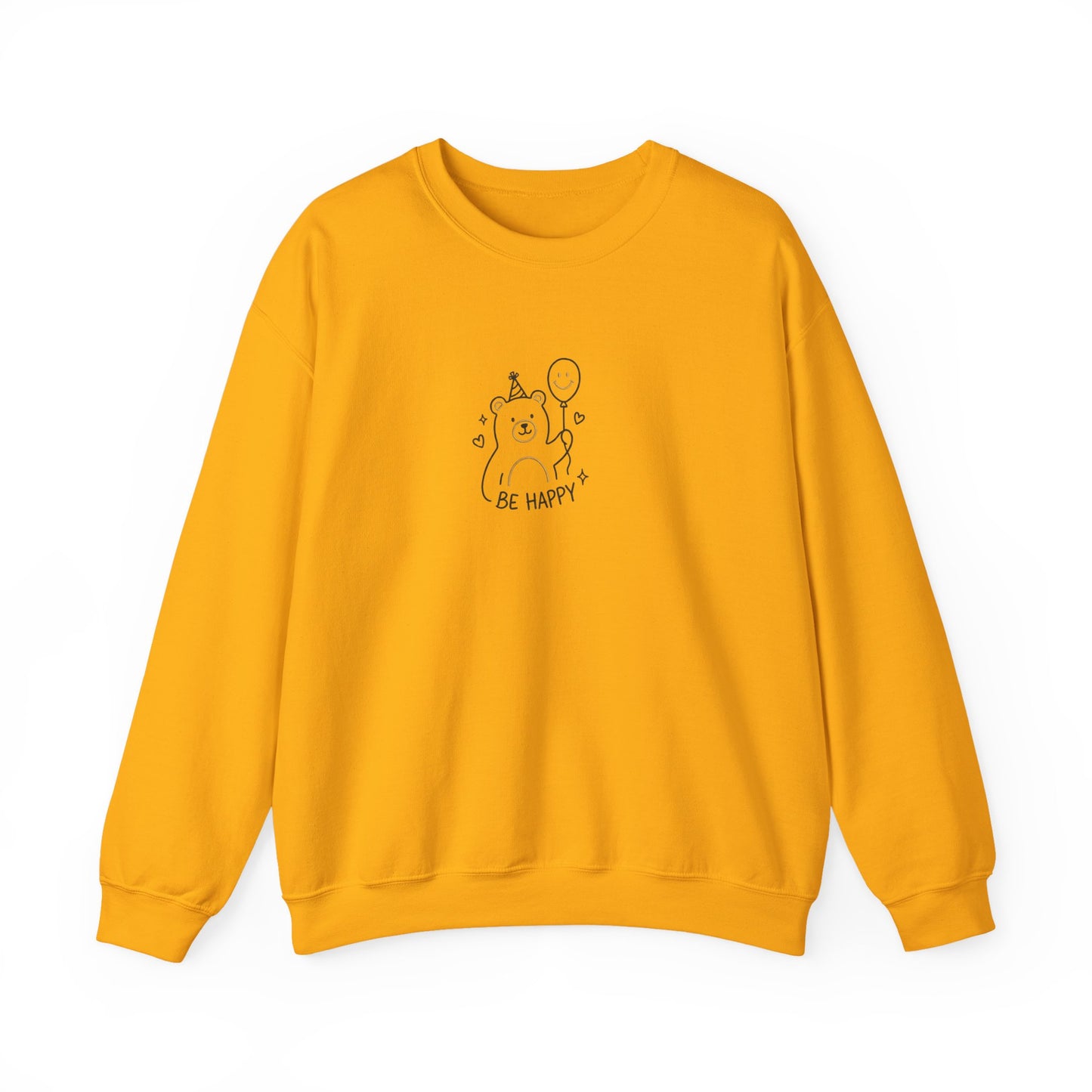 Cute Cat Crewneck Sweatshirt - Be Happy Graphic Cozy Casual Pullover - Ghita Shop